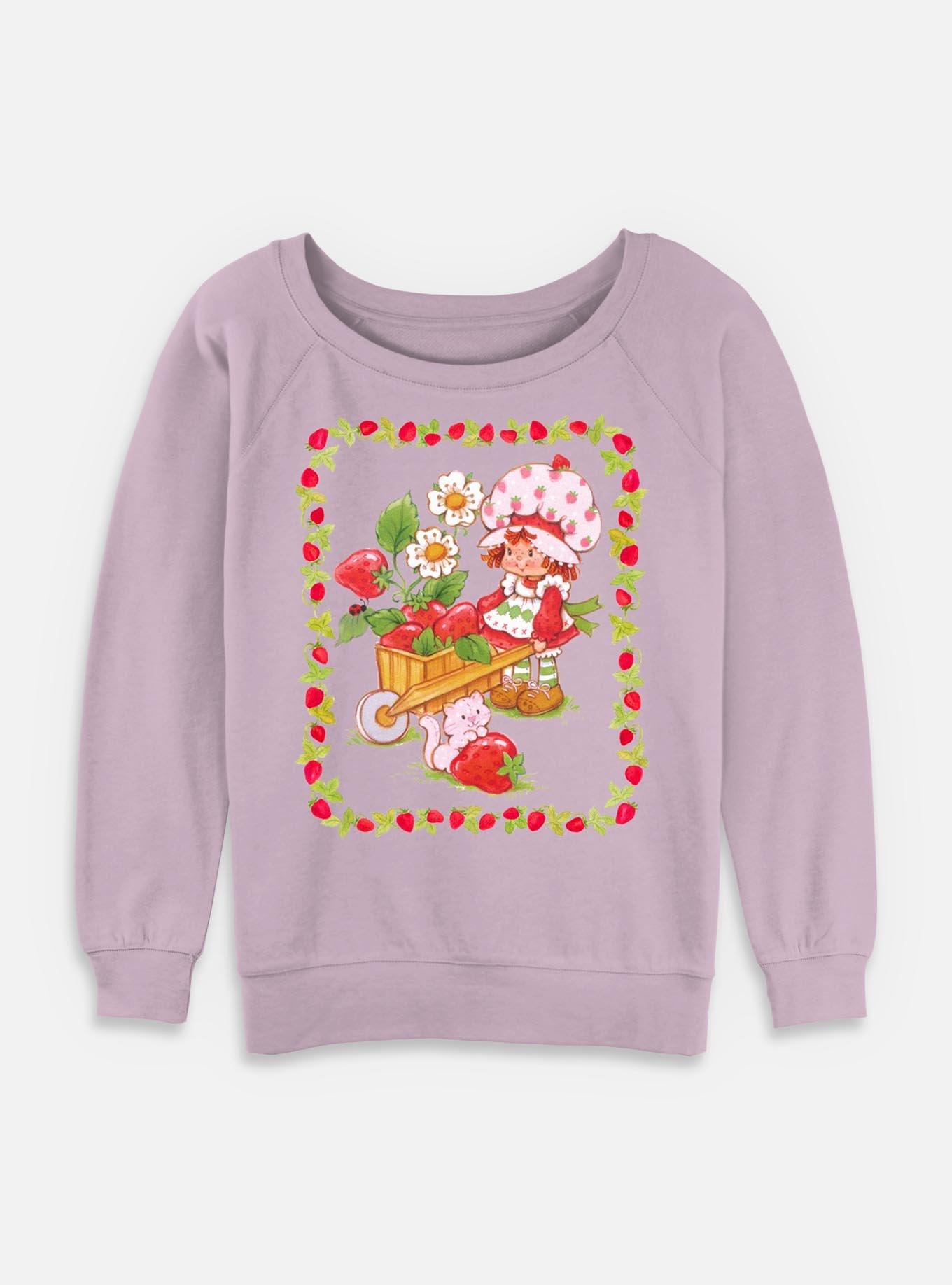 Strawberry Shortcake Shortcake Wagon Berries Womens Slouchy Sweatshirt, LAVENDER, hi-res