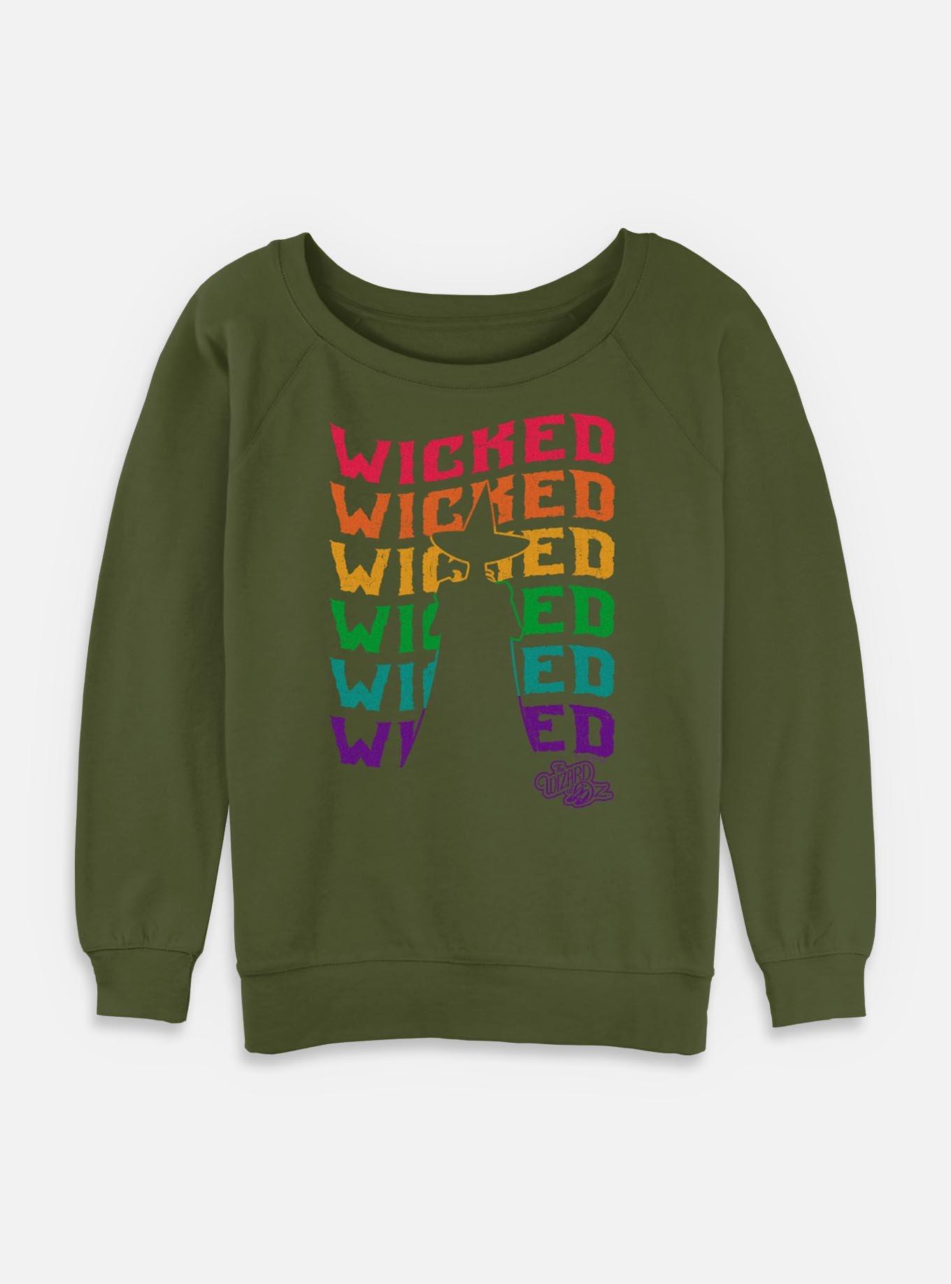 Wizard Of Oz Wicked Wavy Womens Slouchy Sweatshirt, , hi-res