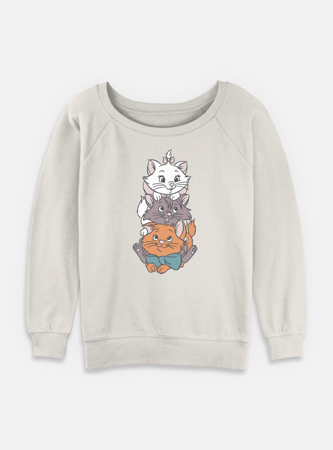 Disney The Aristocats Group Stack Kittens Cute Womens Slouchy Sweatshirt, , hi-res