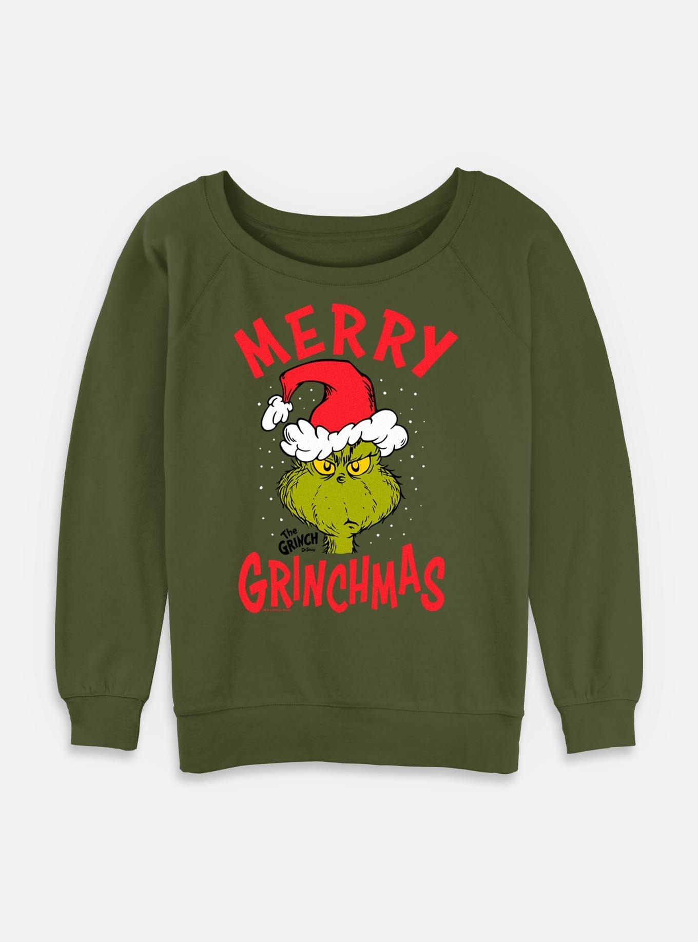 Dr. Seuss Merry Grinchmas Womens Slouchy Sweatshirt, , hi-res