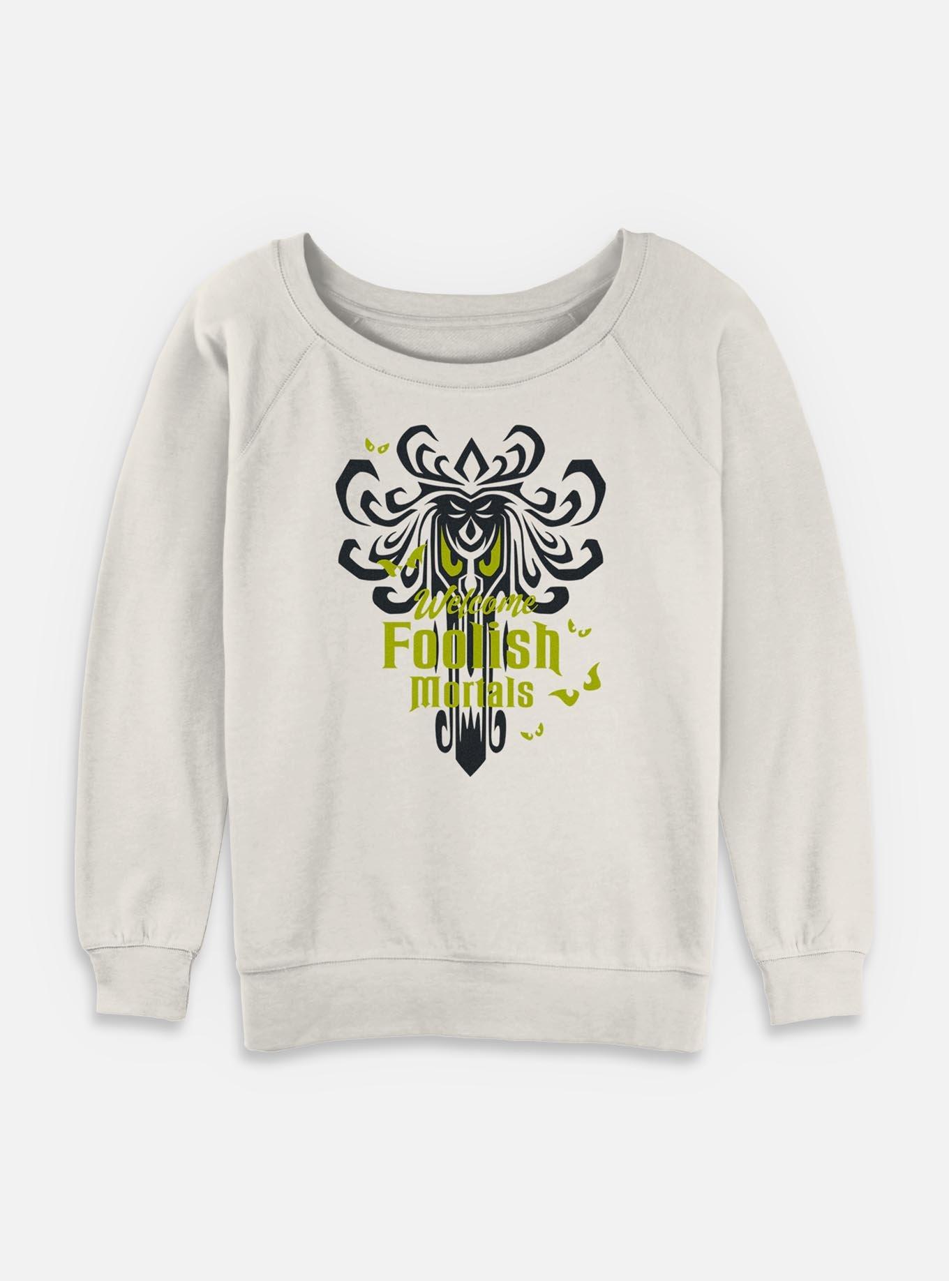 Disney Haunted Mansion Eyes Foolish Mortals Womens Slouchy Sweatshirt, , hi-res