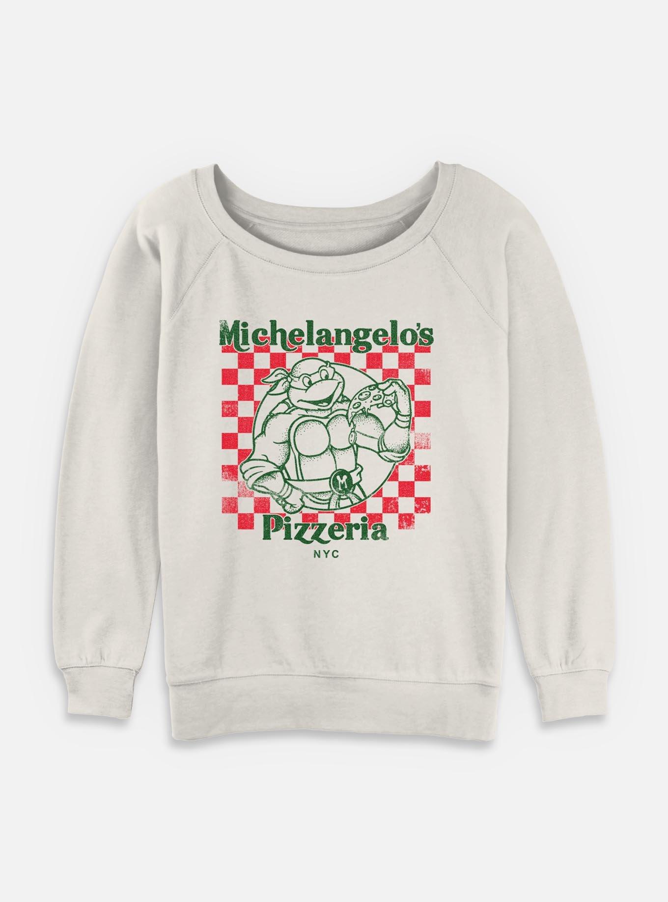 Teenage Mutant Ninja Turtles Mikeys Pizza Womens Slouchy Sweatshirt, , hi-res