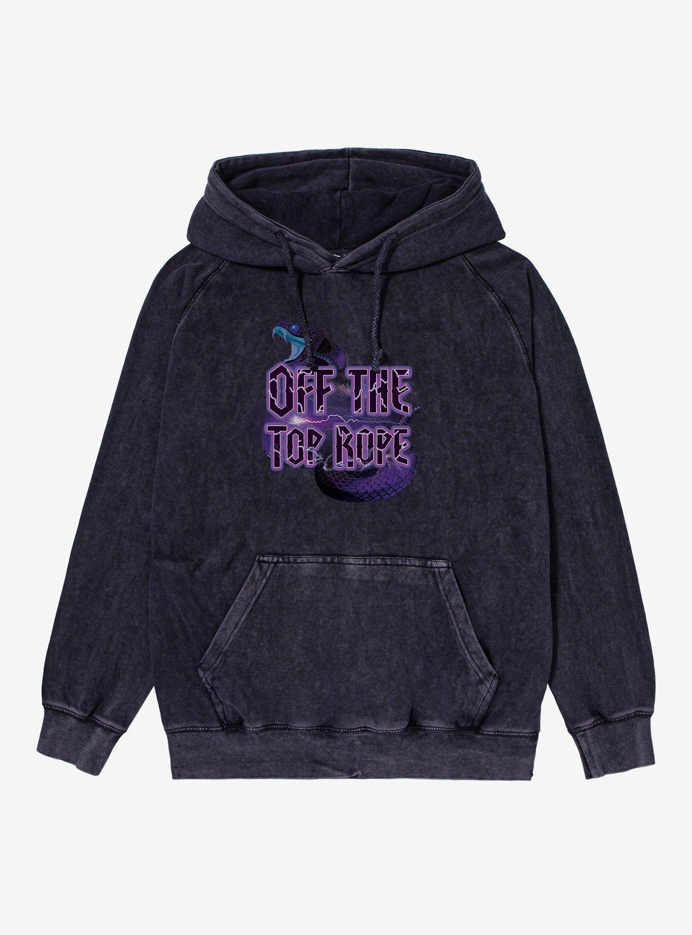 Off The Top Rope Mineral Wash Hoodie, VINTAGE BLACK, hi-res