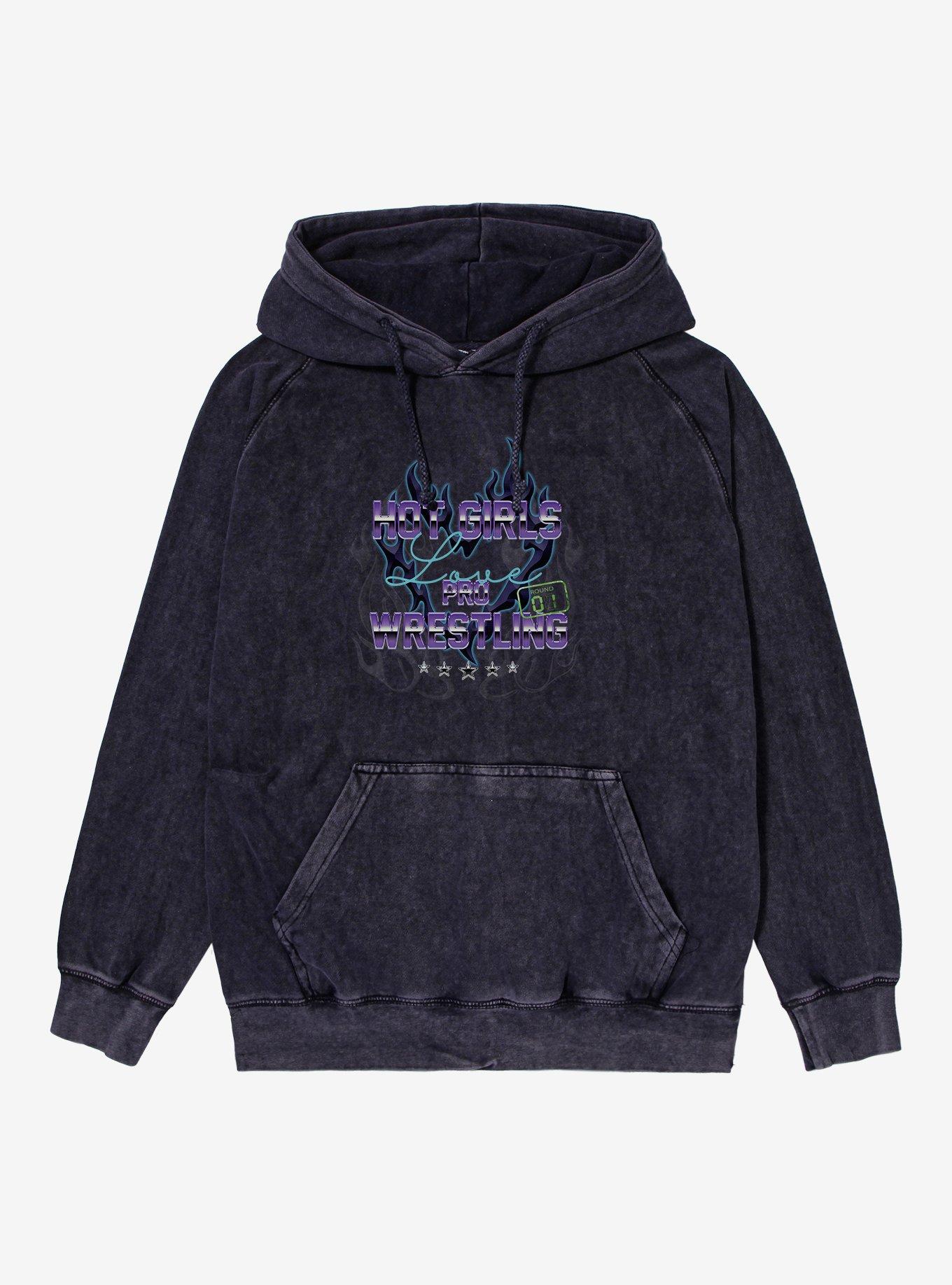 Hot Girls Love Pro Wrestling Mineral Wash Hoodie, , hi-res
