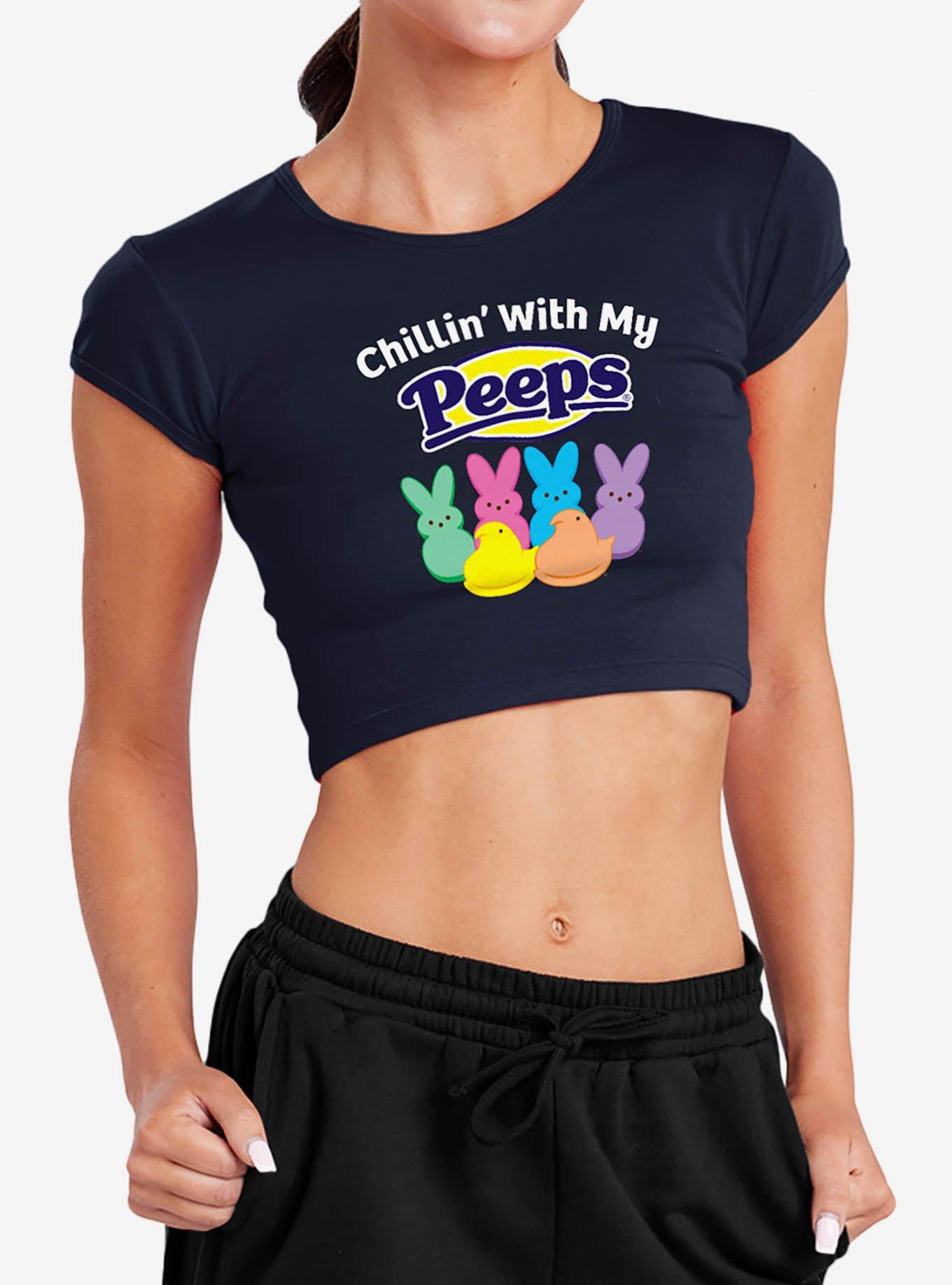 Peeps Easter Chillin' With My Peeps Baby Rib Girls Crop Top, , hi-res