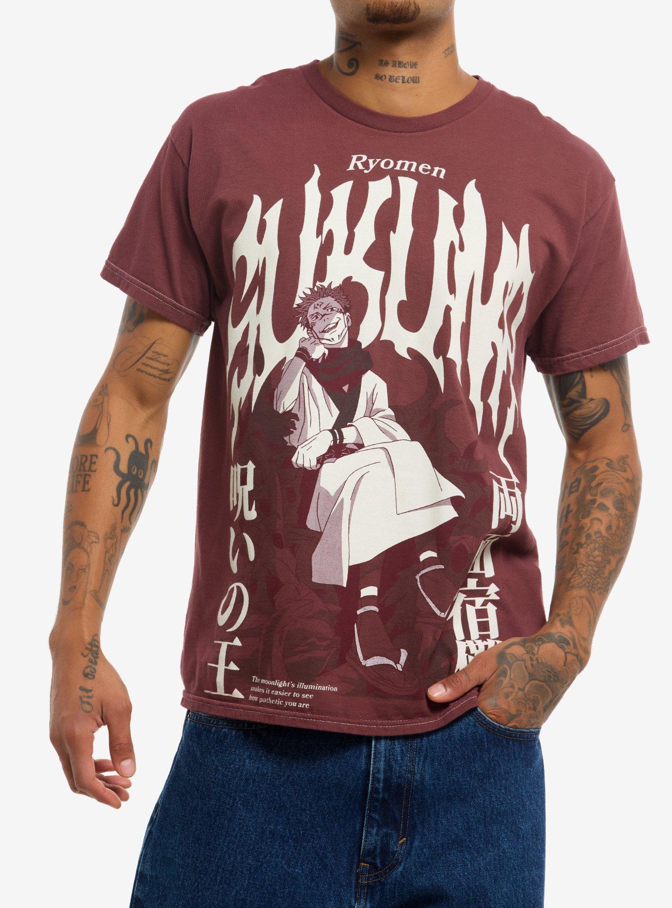 surume　宿儺Top Jujutsu Kaisen Sukuna Jumbo Portrait Boxy T-Shirt | Hot Topic