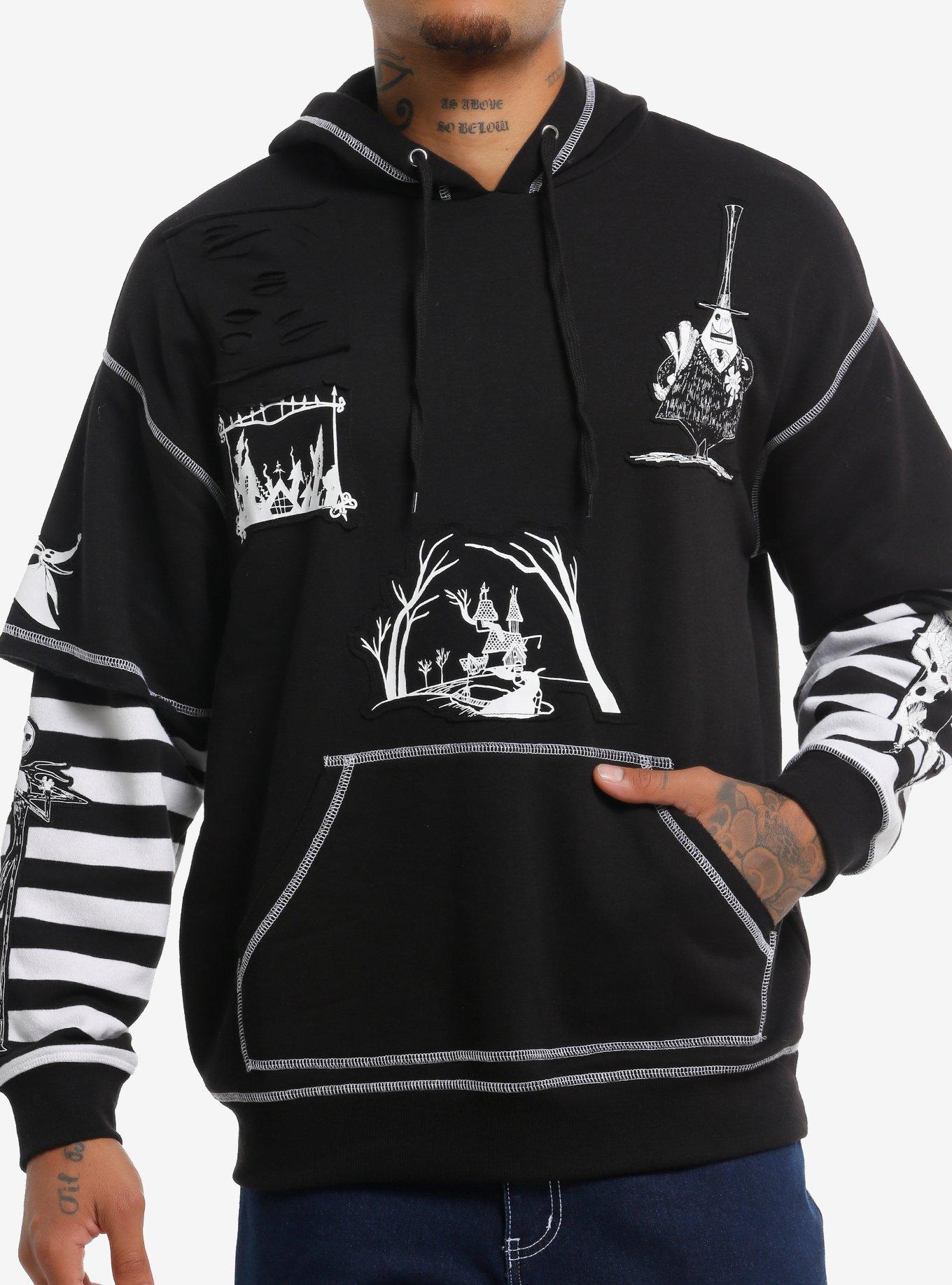 Our Universe The Nightmare Before Christmas Patch Stripe Twofer Hoodie, , hi-res