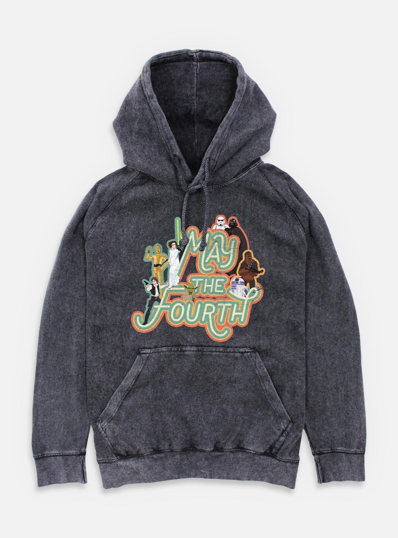 Star Wars May The 4th Retro Group Mineral Wash Hoodie, , hi-res