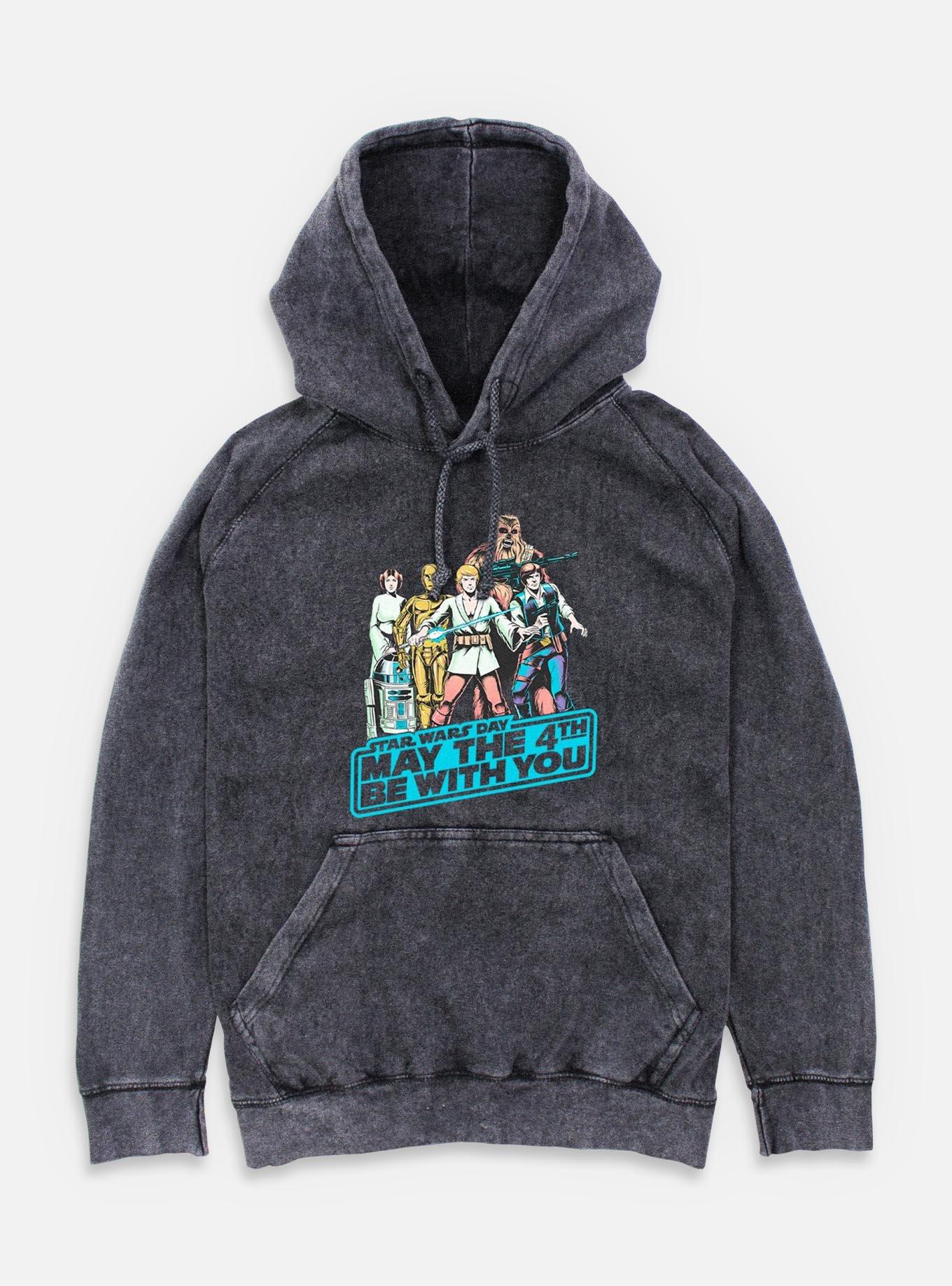 Star Wars May The 4th Group Mineral Wash Hoodie, BLACK, hi-res