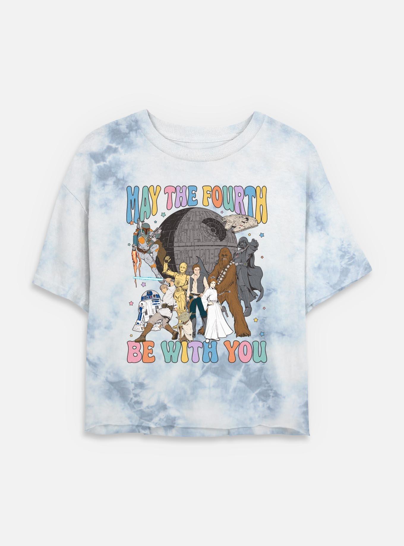 Star Wars A New Hope May The Fourth Be With You  Womens Tie-Dye Crop T-Shirt, , hi-res
