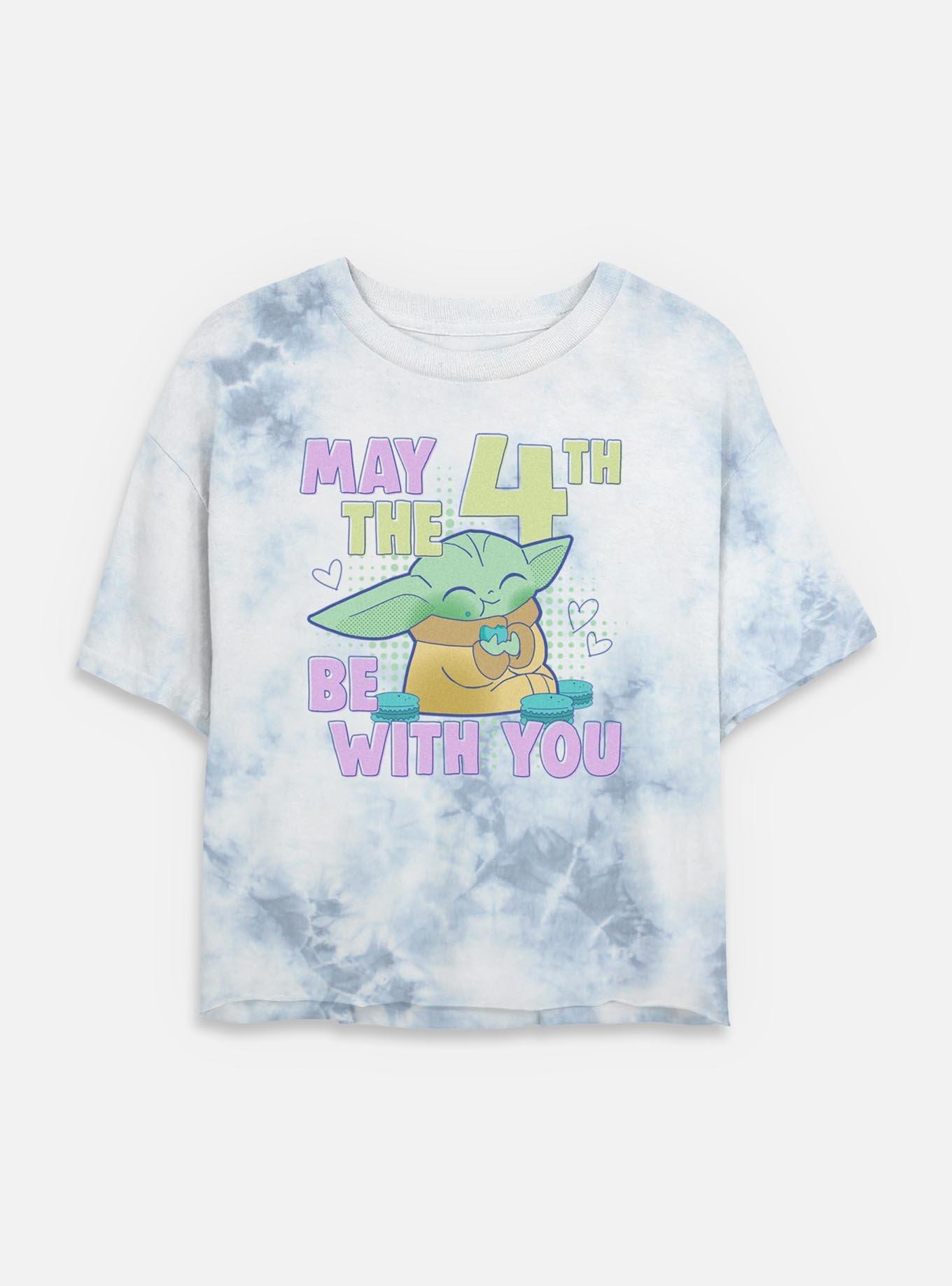 Star Wars The Mandalorian May The 4th Grogu Womens Tie-Dye Crop T-Shirt, , hi-res