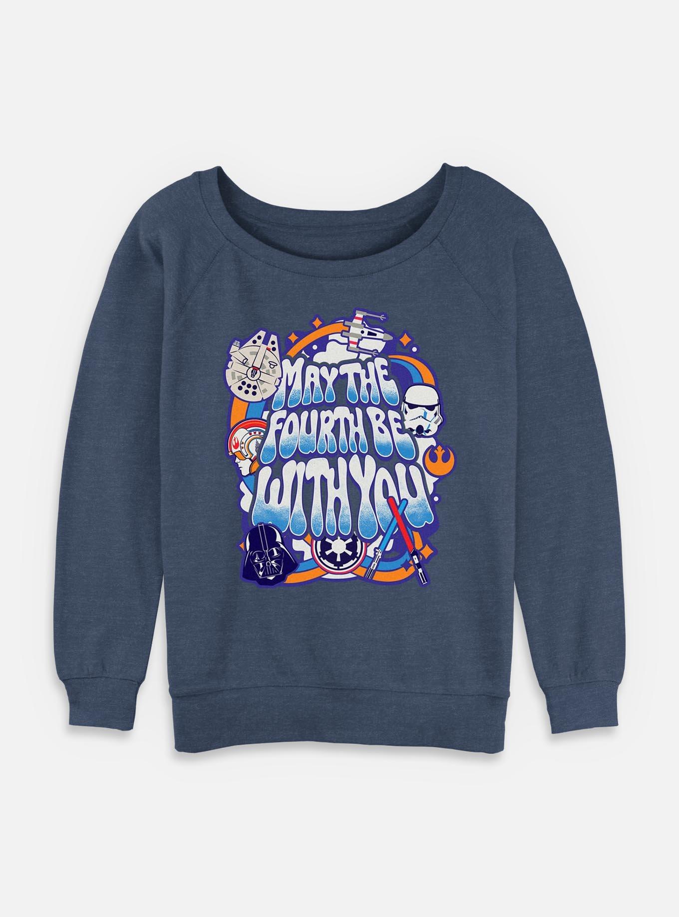 Star Wars Bubble Text May The Fourth Womens Slouchy Sweatshirt, , hi-res