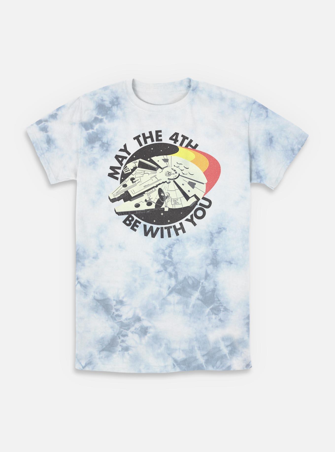 Star Wars Retro May The 4th Millenium Falcon Tie-Dye T-Shirt, WHITEBLUE, hi-res