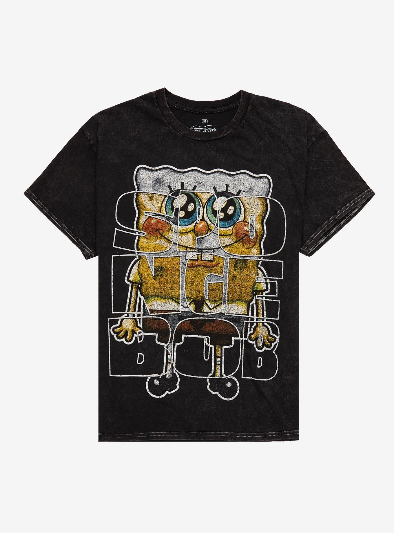 SpongeBob SquarePants Jumbo Name & Print Dark Wash T-Shirt, , hi-res