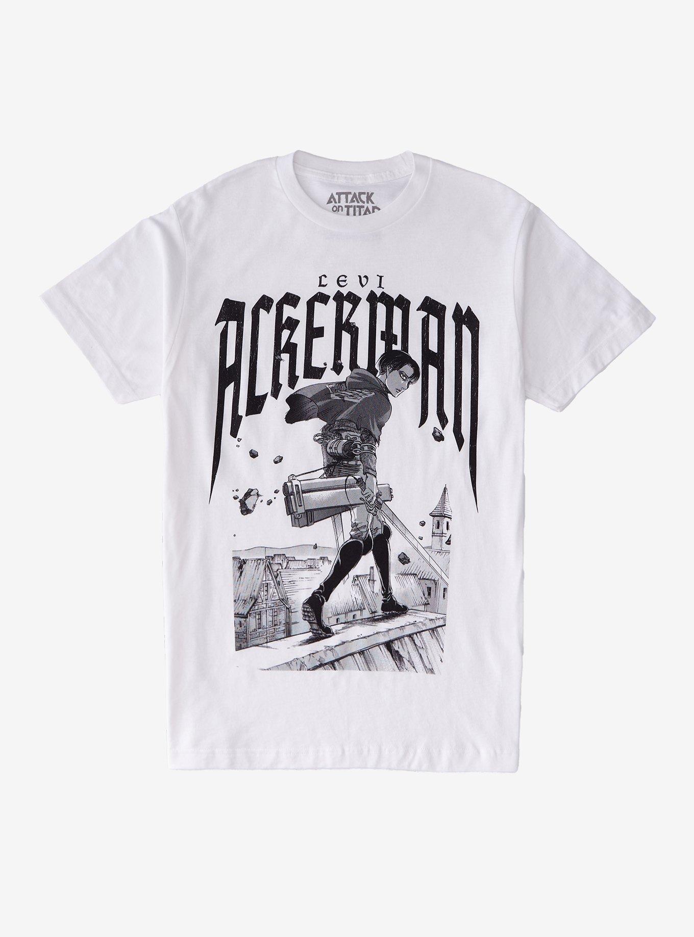 Attack On Titan Levi Black & White T-Shirt, MULTI, hi-res