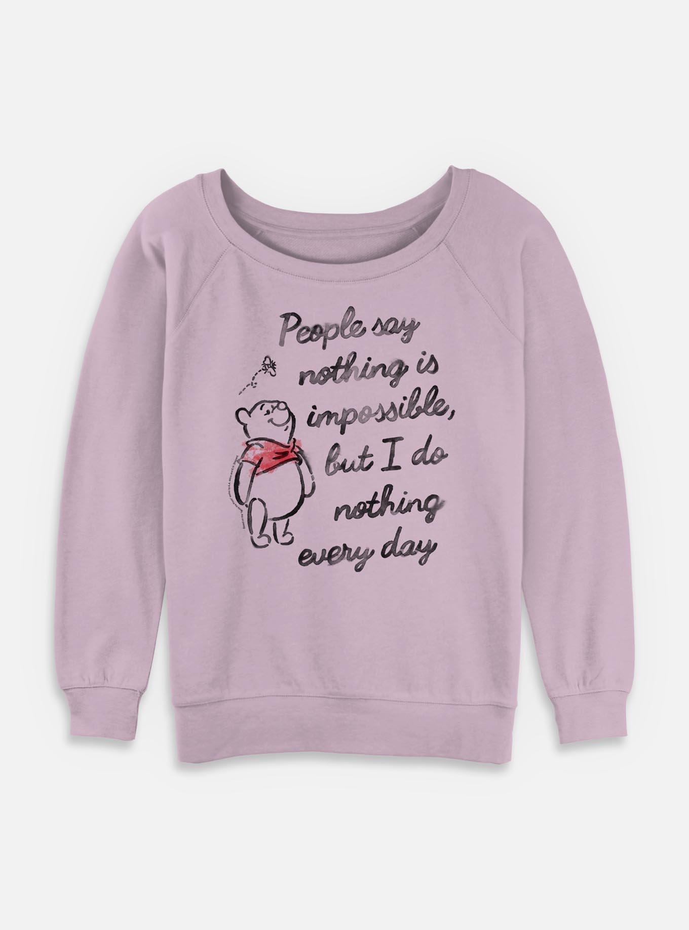 Disney Winnie The Pooh I Do Nothing Every Day Womens Slouchy Sweatshirt 