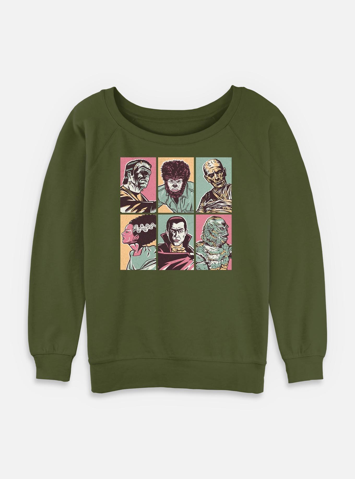Universal MonstersUniversal Monsters Grid Womens Slouchy Sweatshirt, , hi-res