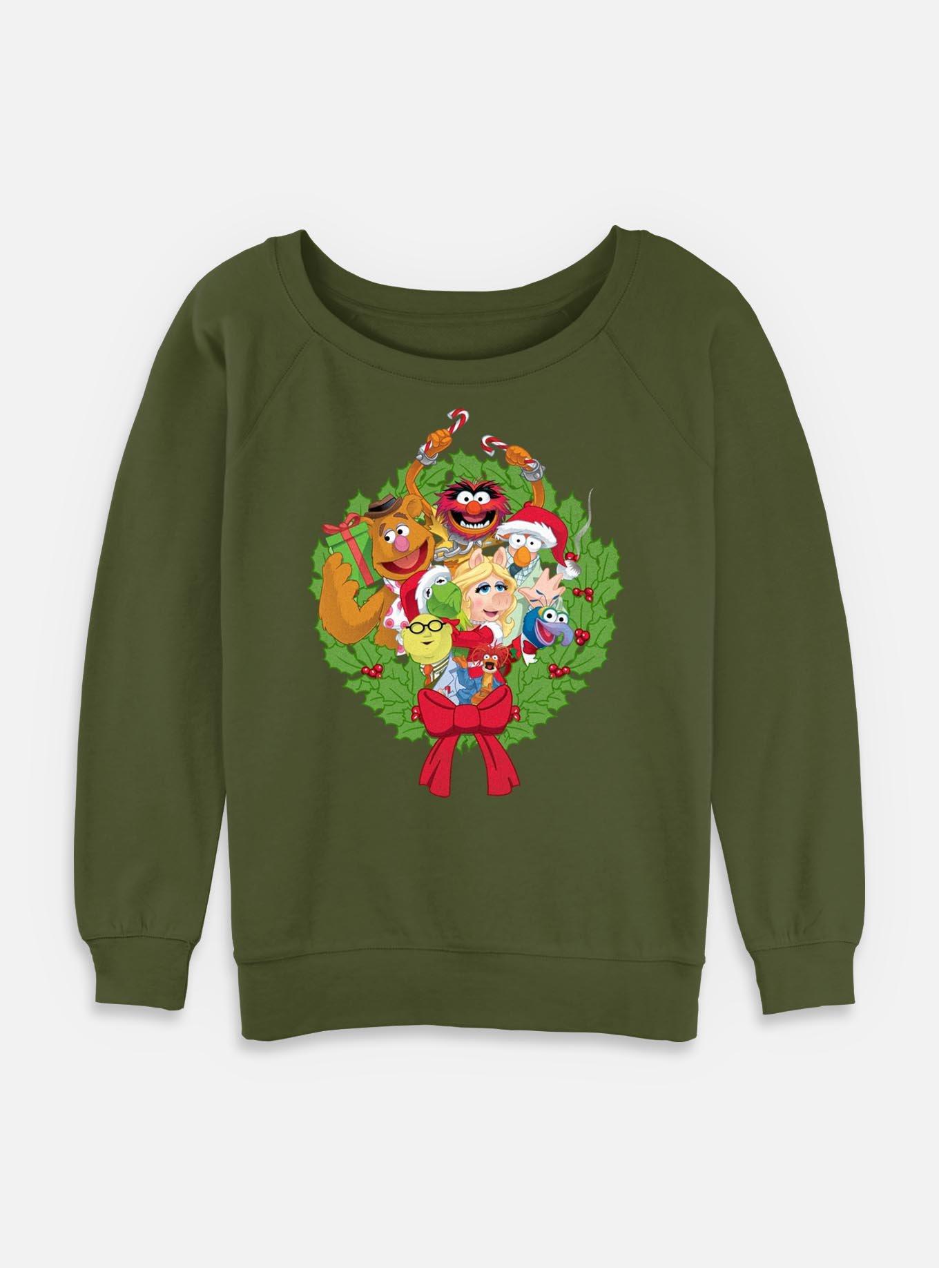 Disney The Muppets Disney The Muppets Christmas Wreath Womens Slouchy Sweatshirt, , hi-res