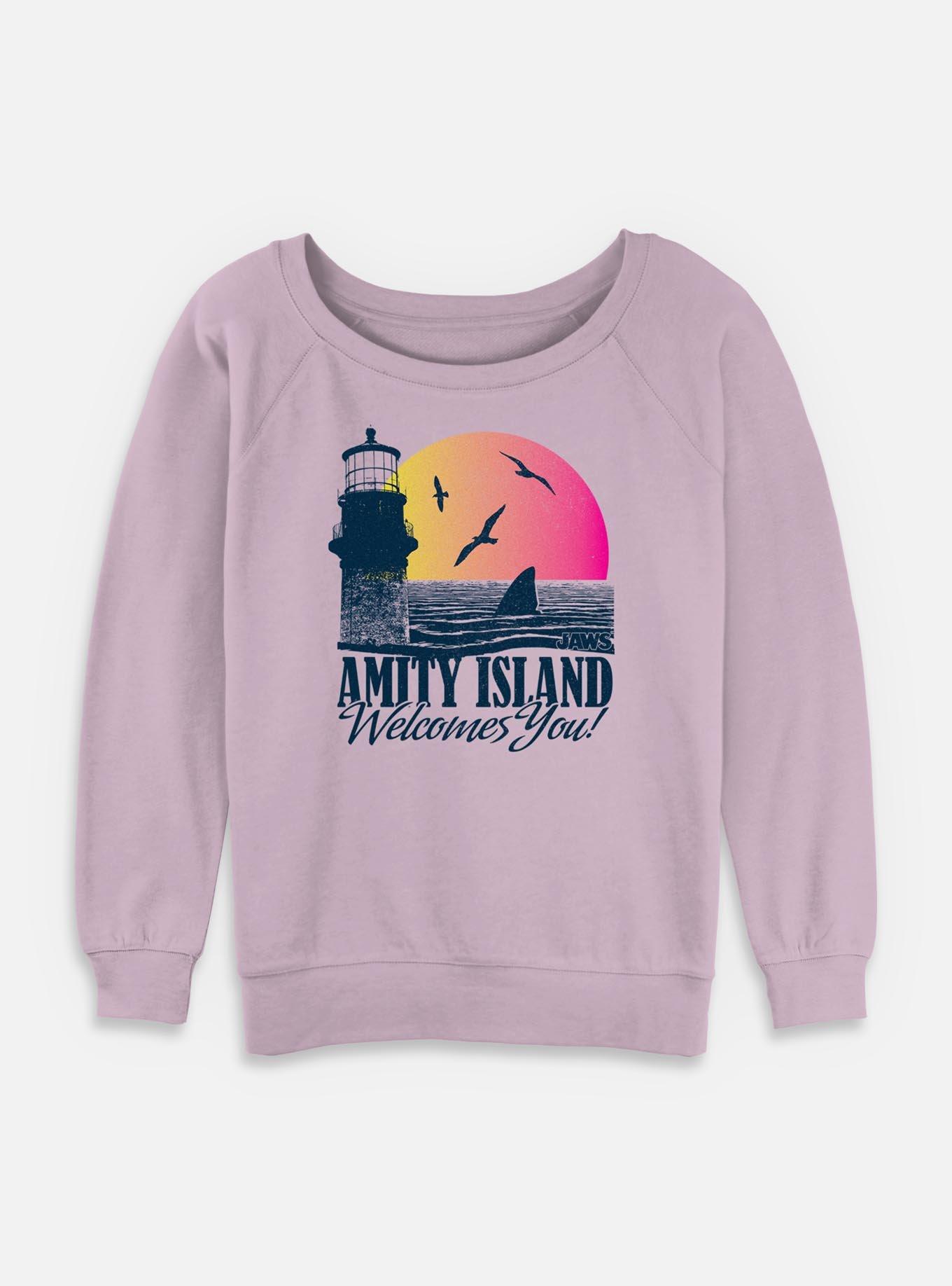 Jaws Amity Island Welcomes You Womens Slouchy Sweatshirt, , hi-res