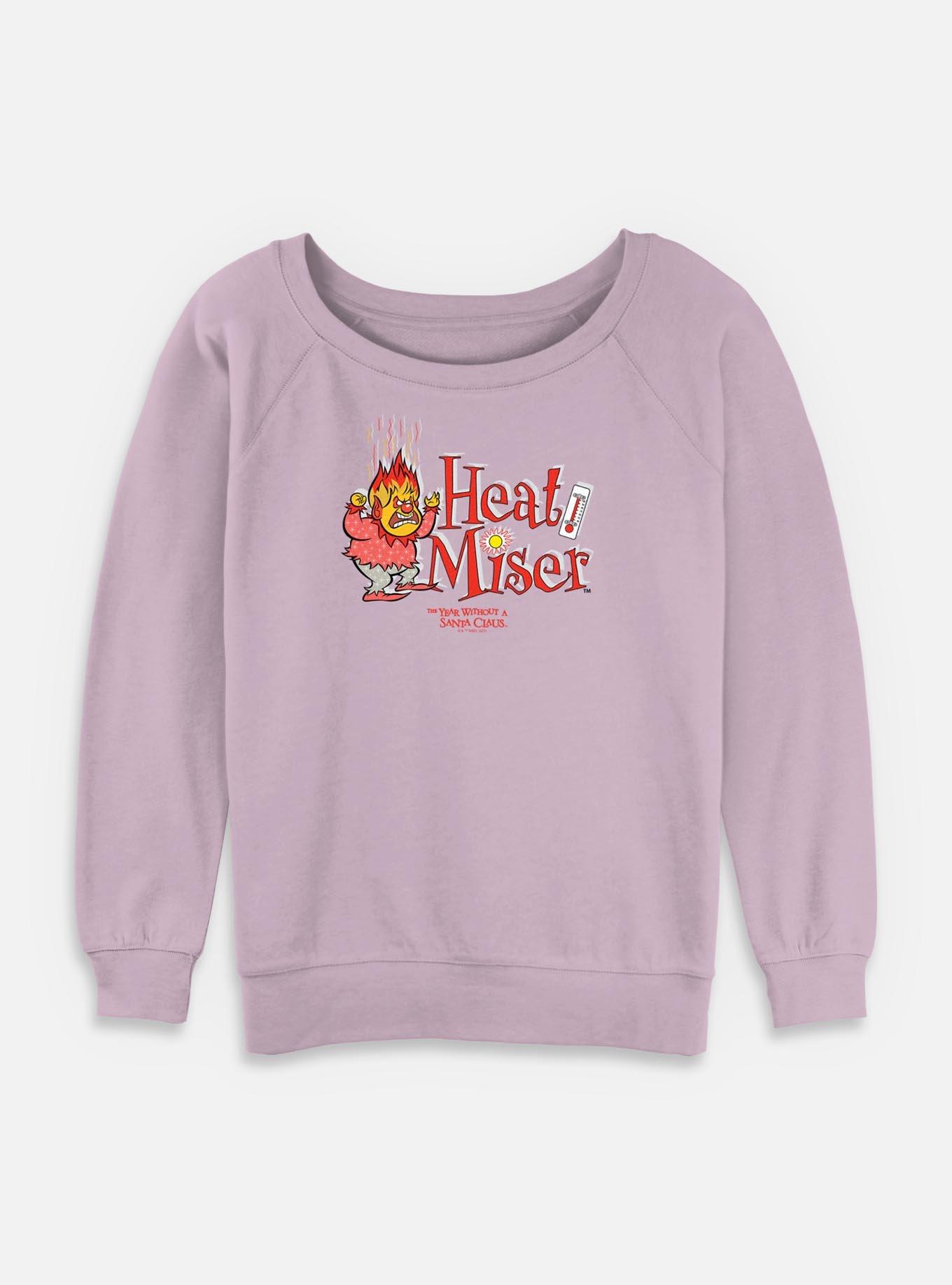 A Year Without A Santa Heat Miser Womens Slouchy Sweatshirt, LAVENDER, hi-res