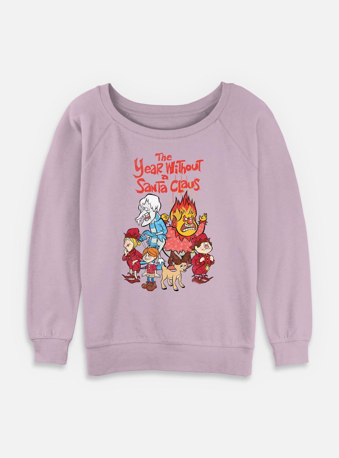 A Year Without A Santa Logo Group Womens Slouchy Sweatshirt, LAVENDER, hi-res