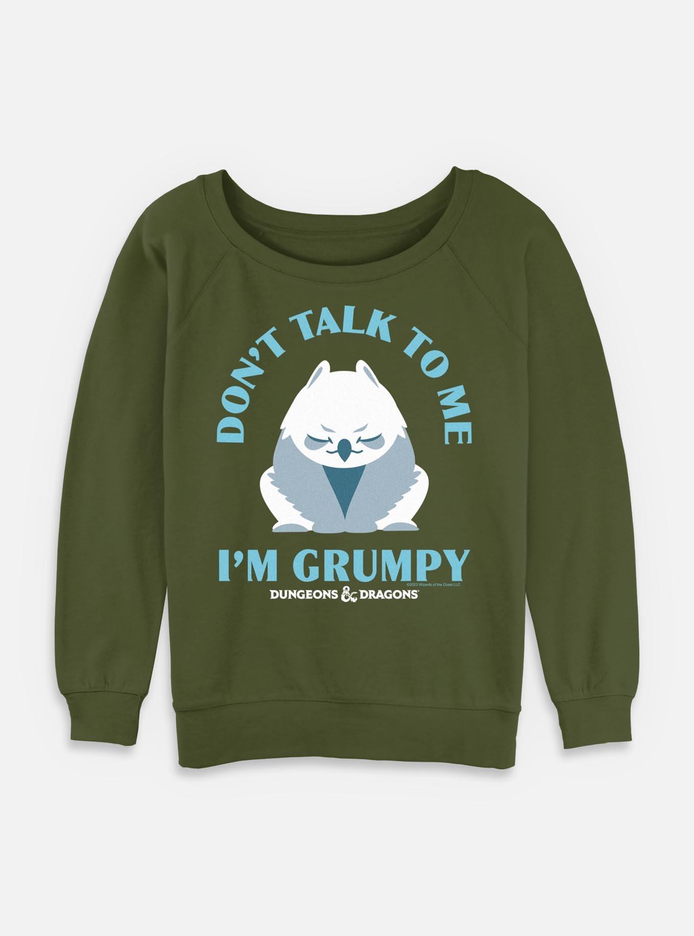 Dungeons & Dragons Grumpy Owlbear Womens Slouchy Sweatshirt, OLIVE, hi-res