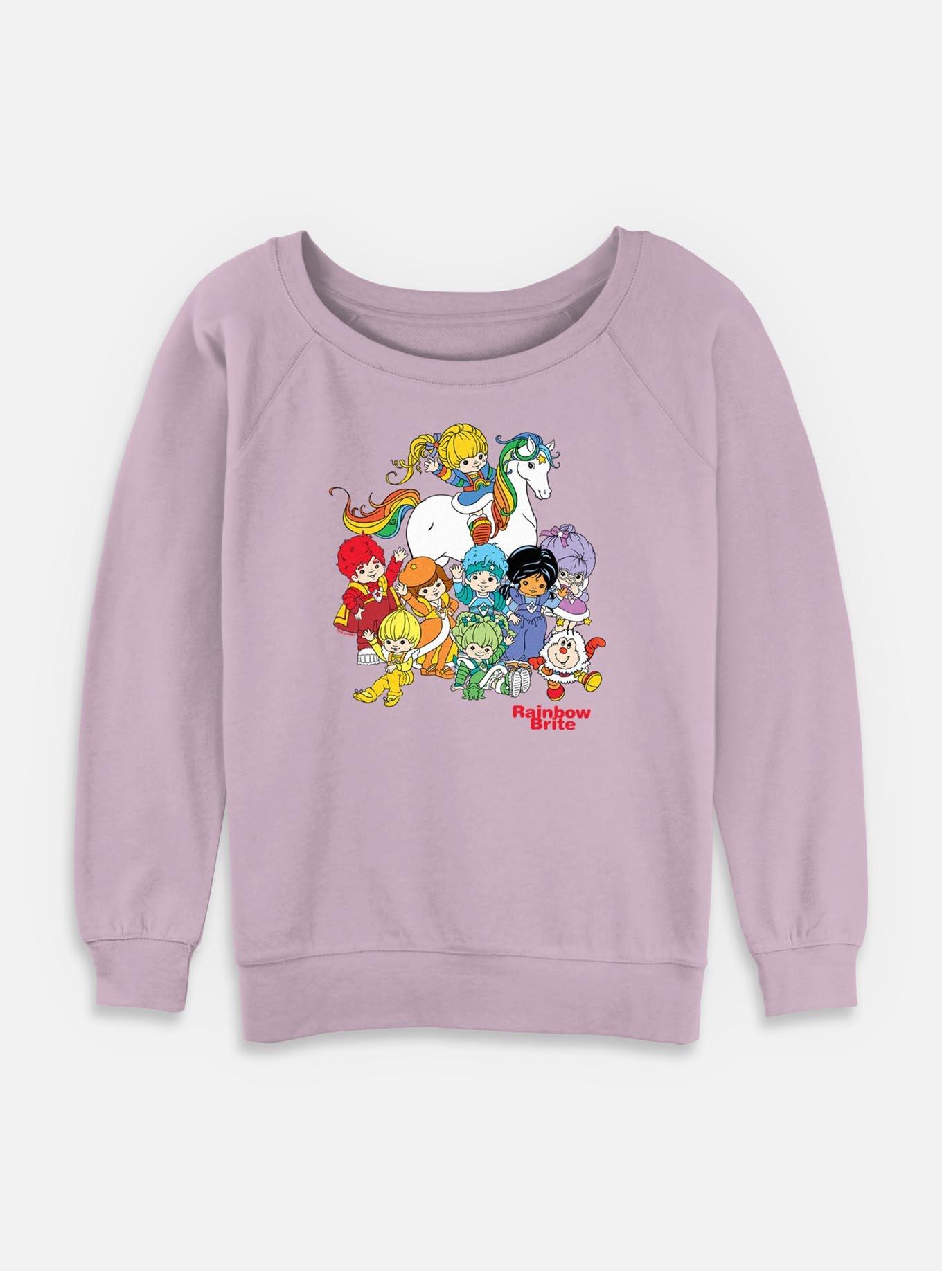 Rainbow Brite Rainbow Brite And Friends Womens Slouchy Sweatshirt, LAVENDER, hi-res