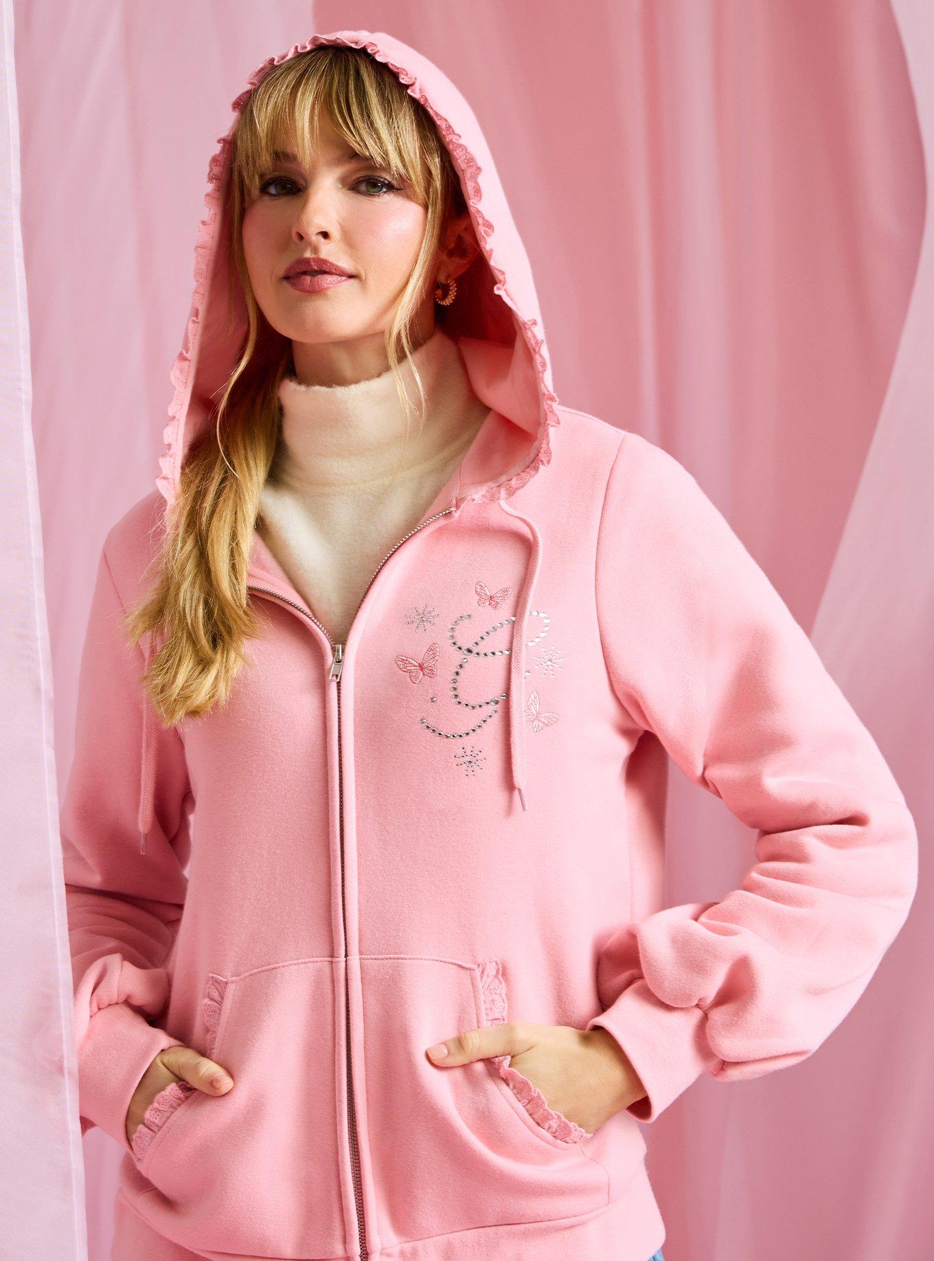 Wicked Glinda Rhinestone Ruffle Hoodie, , hi-res