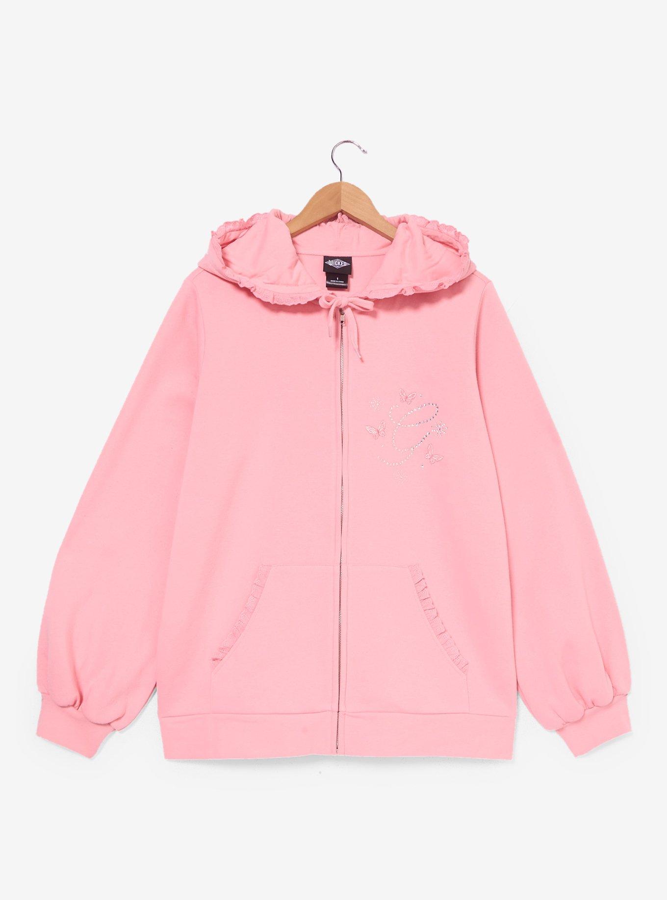 Wicked Glinda Rhinestone Ruffle Hoodie Plus Size, , hi-res