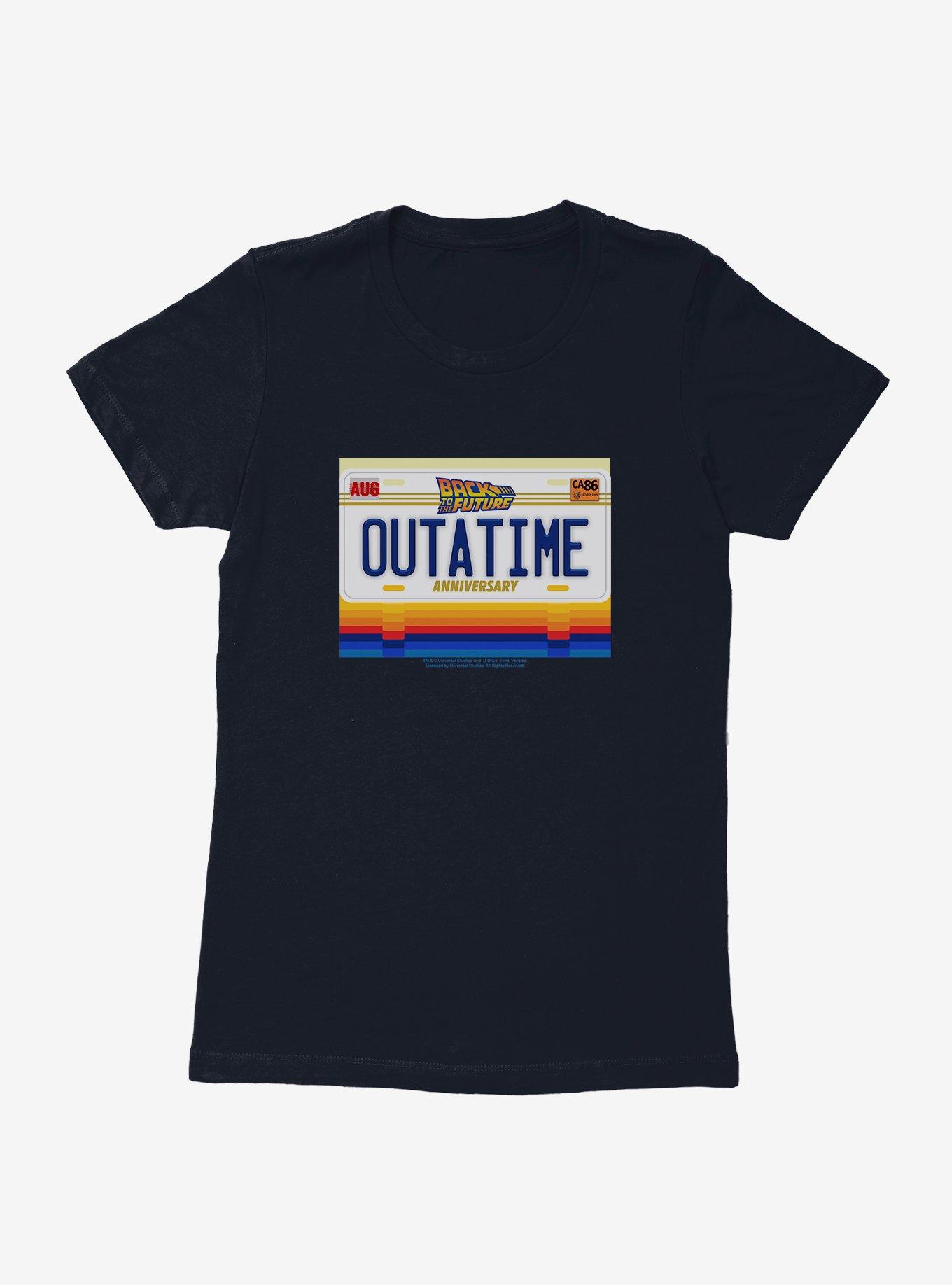 Back To The Future Out A Time License Plate Womens T-Shirt,All Products : American Fashion Style Bags On Sale