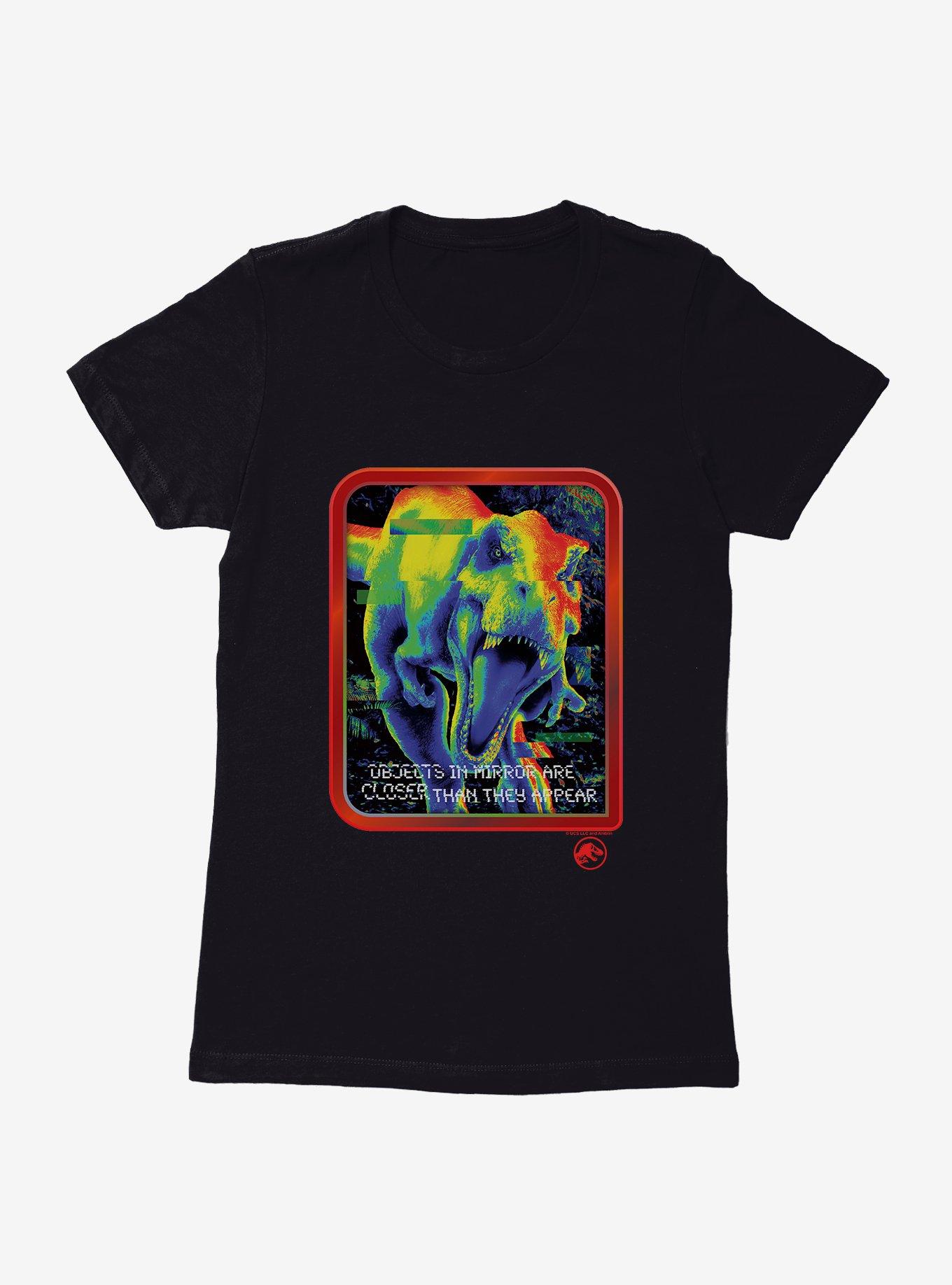 Jurassic World Objects In Mirror Are Closer Than They Appear Womens T-Shirt, , hi-res