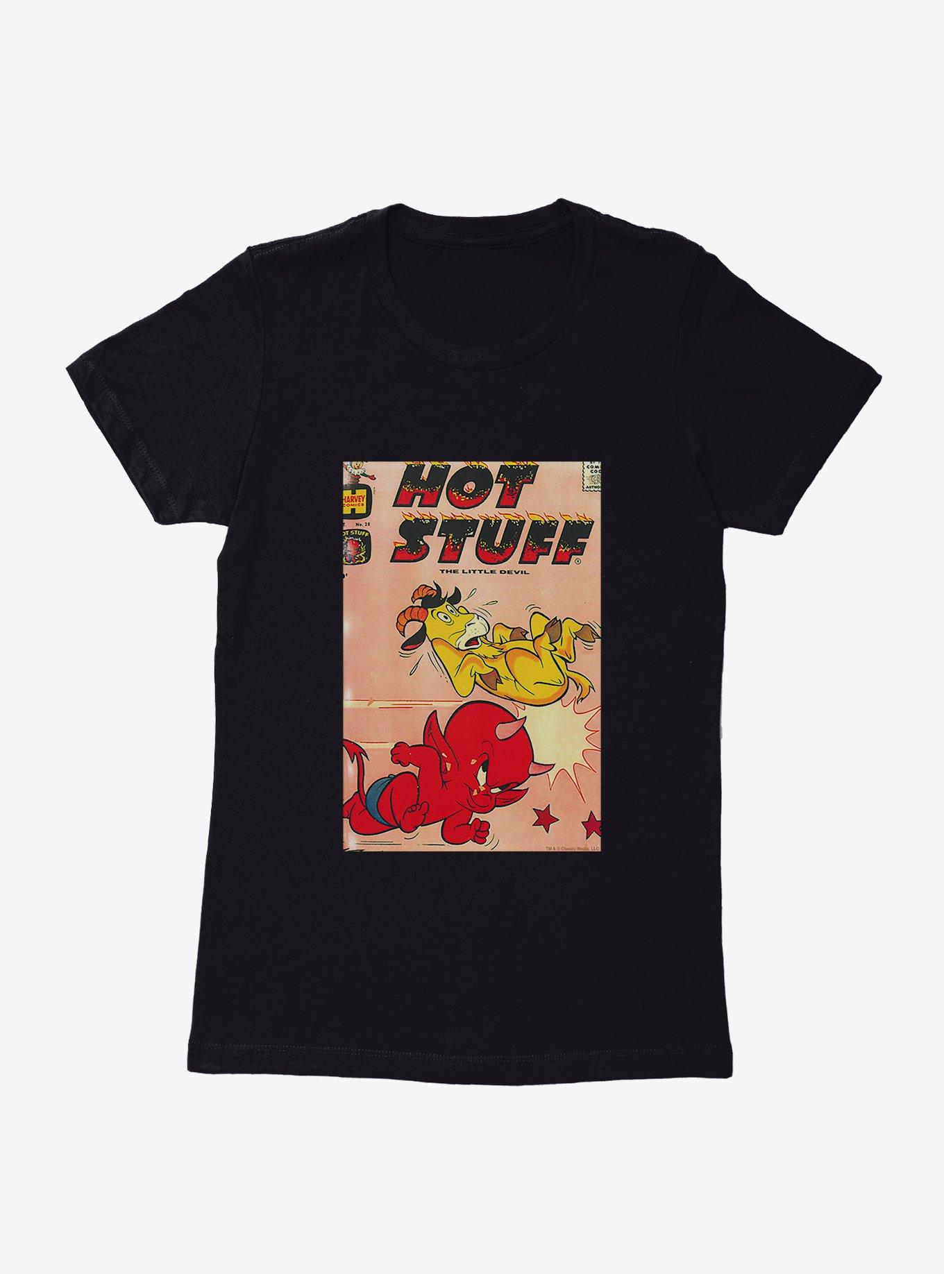 Hot Stuff The Little Devil Horn Attack Comic Cover Womens T-Shirt, , hi-res
