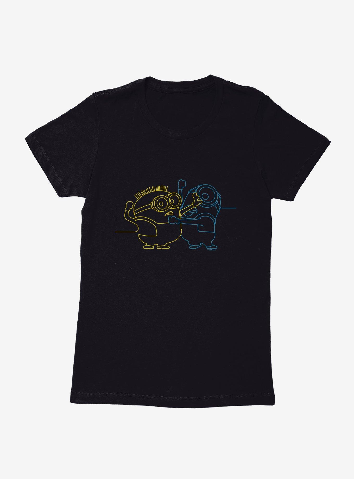 Minions Fighting Single Line Art Womens T-Shirt, , hi-res