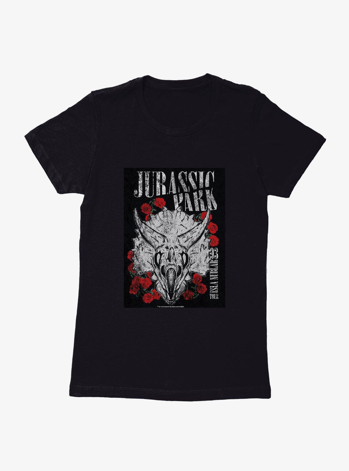 Jurassic Park Dino And Roses Womens T-Shirt, , hi-res