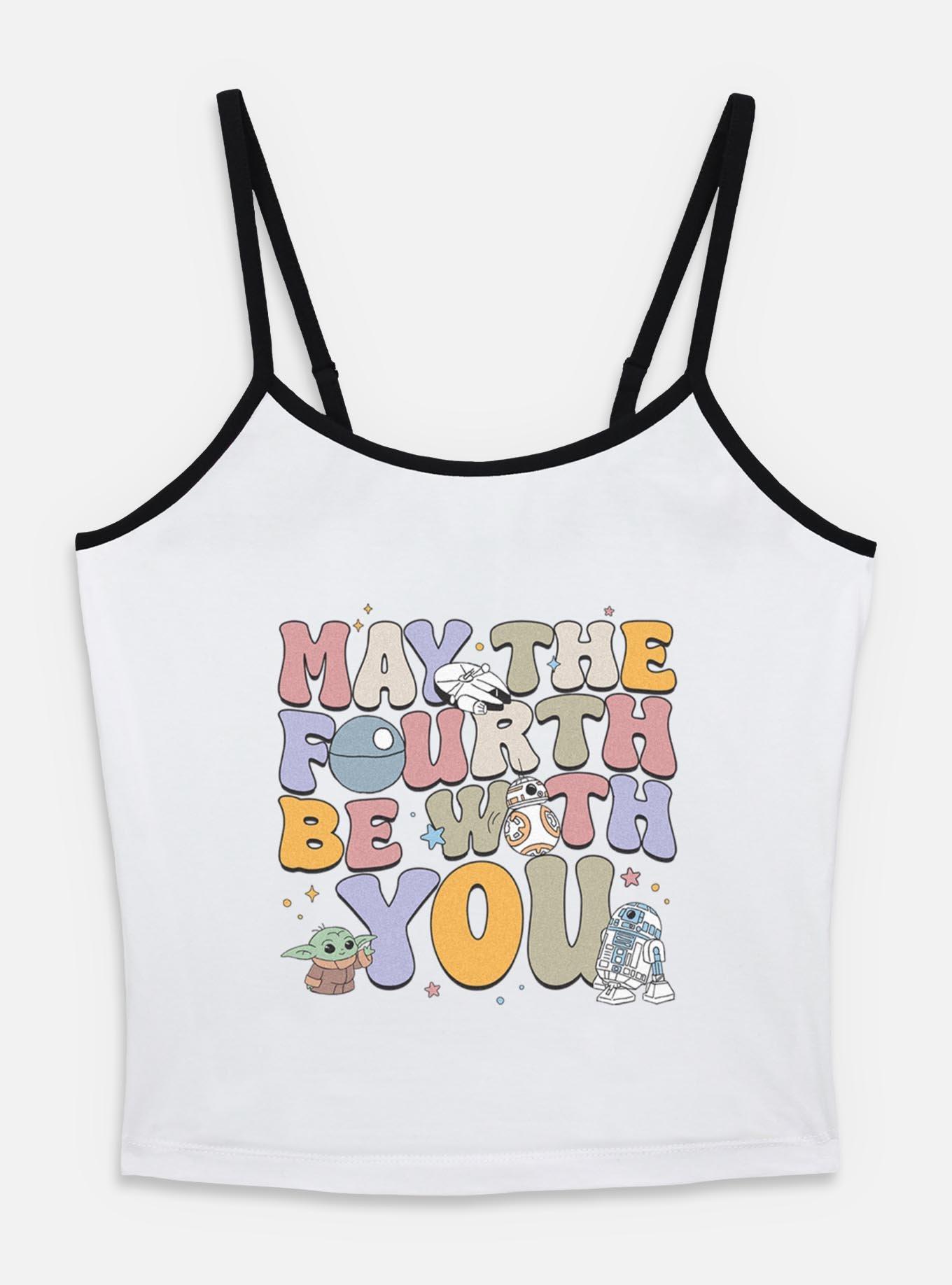 Star Wars The Mandalorian May The Fourth Groovy Text Womens Cami Tank Top, , hi-res