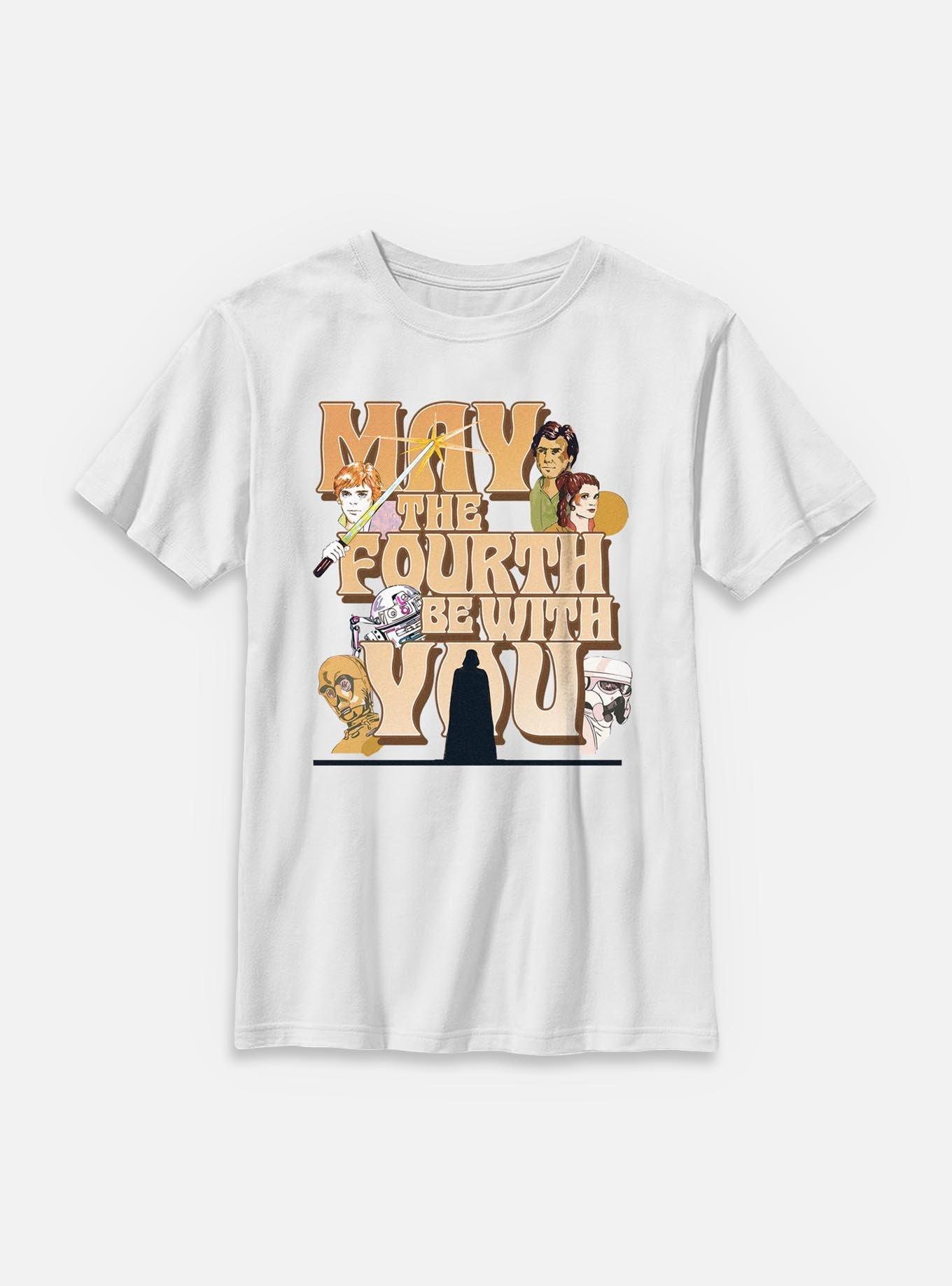 Star Wars May The Fourth Be With You Youth T-Shirt, WHITE, hi-res