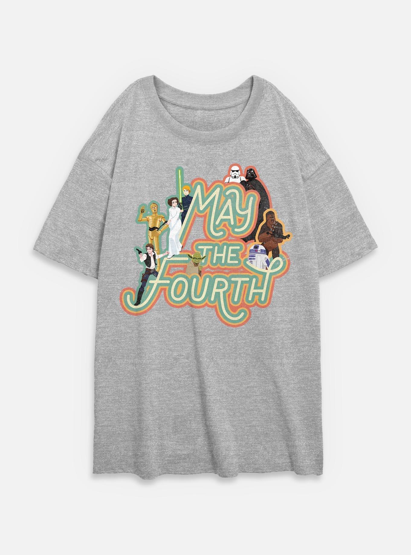 Star Wars May The 4th Retro Group Womens Oversized T-Shirt, , hi-res