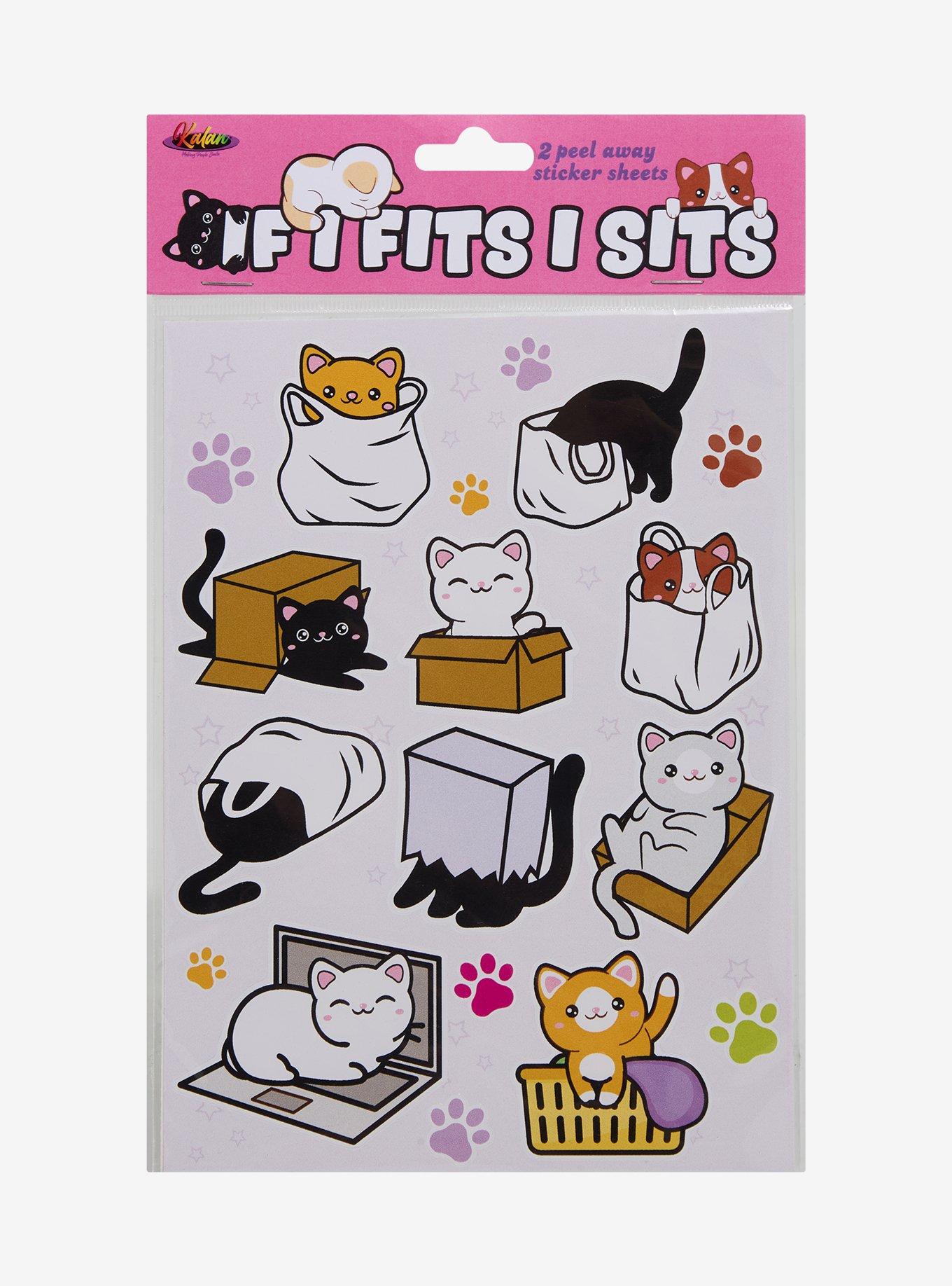 Kalan Cat If I Fits I Sits Sticker Sheet, , hi-res
