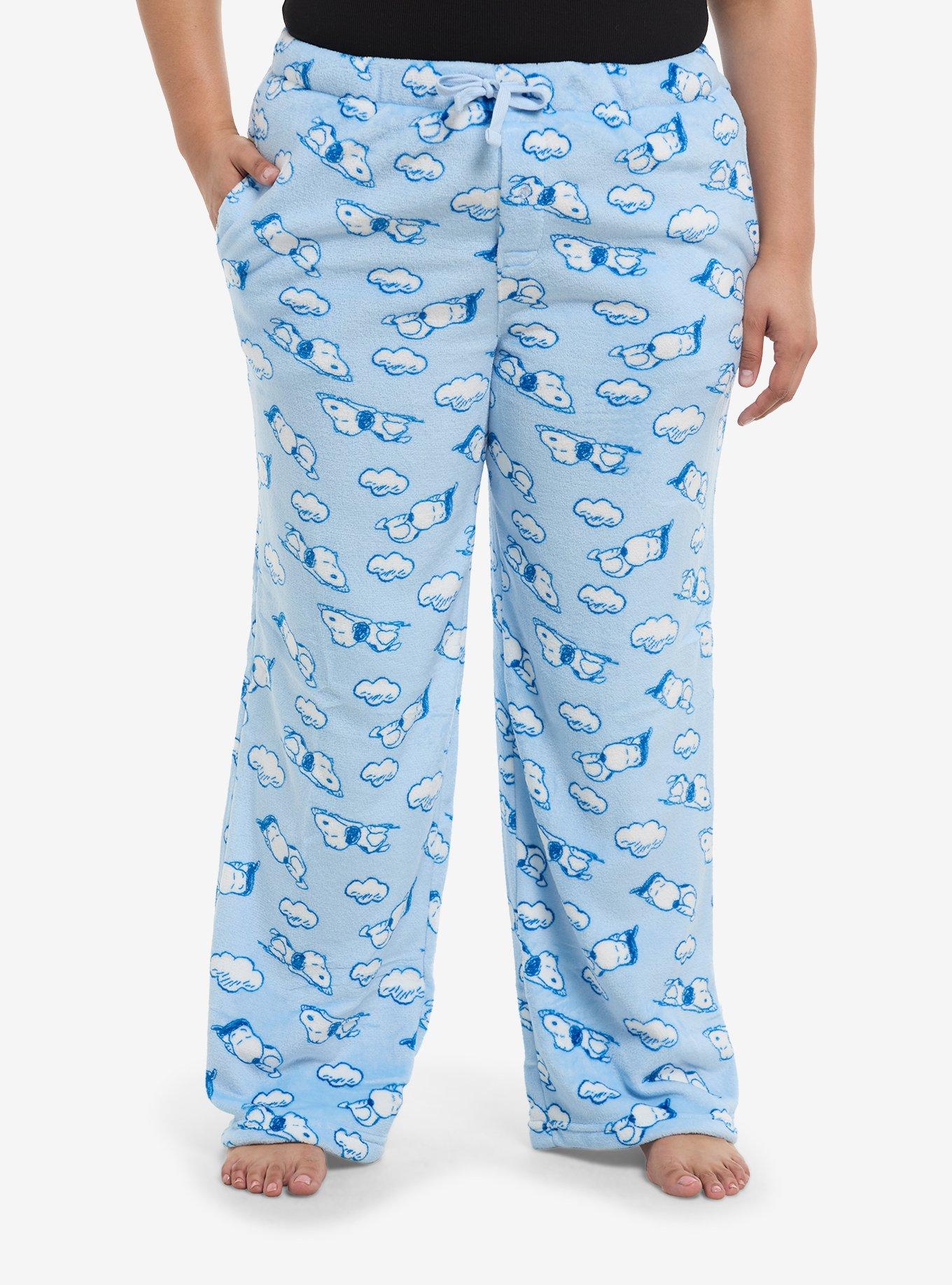 Peanuts Snoopy Plush Girls Pajama Pants Plus Size, , hi-res