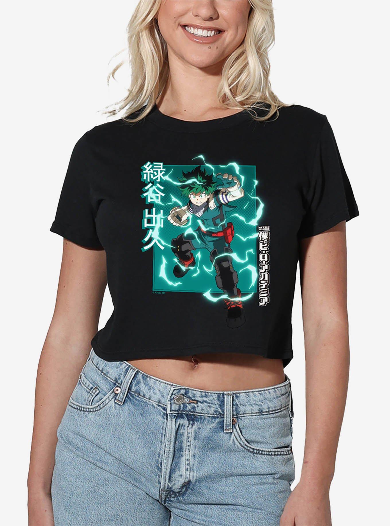 My Hero Academia Izuku Midoriya Heroic Pose Women's Crop Top T-Shirt, , hi-res
