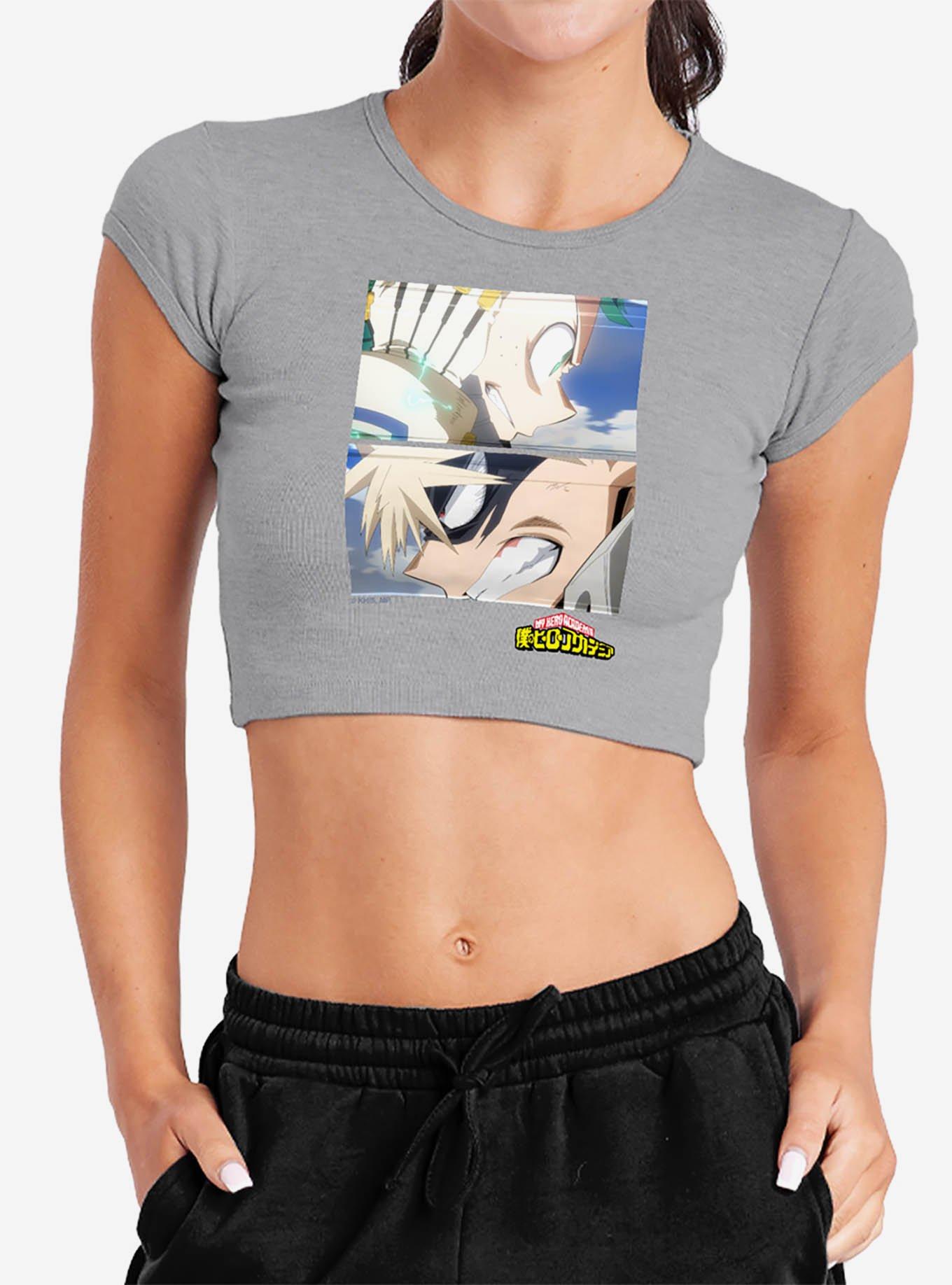 My Hero Academia Deku and Bakugo Close Cap Sleeve Baby Rib Women's Crop Top, , hi-res