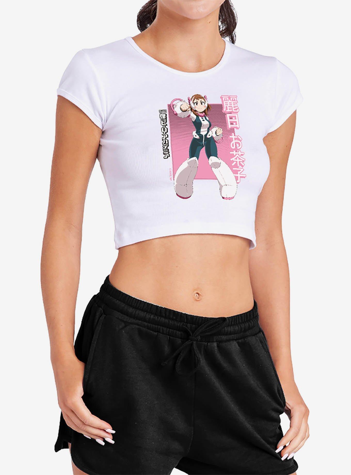 My Hero Academia Ochaco Uraraka Heroic Pose Cap Sleeve Baby Rib Women's Crop Top, , hi-res