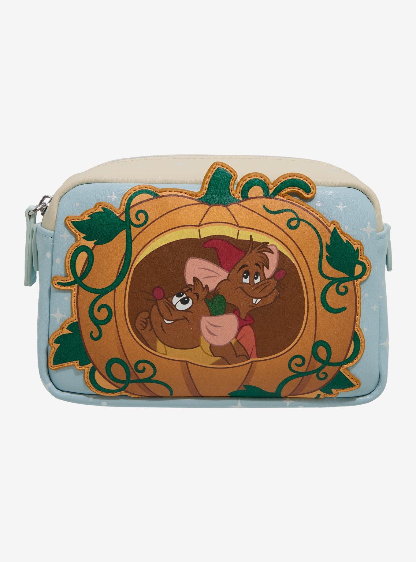 Loungefly Disney Cinderella Jaq & Gus Pumpkin Cosmetic Bag — BoxLunch Exclusive, , hi-res