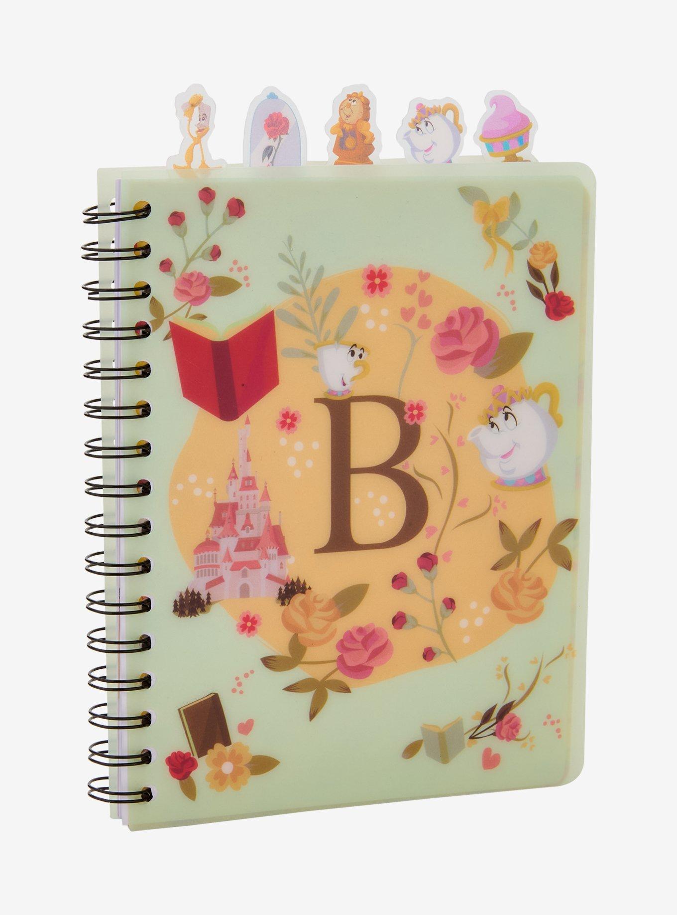 Disney Beauty and the Beast Floral Icons Figural Tab Journal - BoxLunch Exclusive, , hi-res