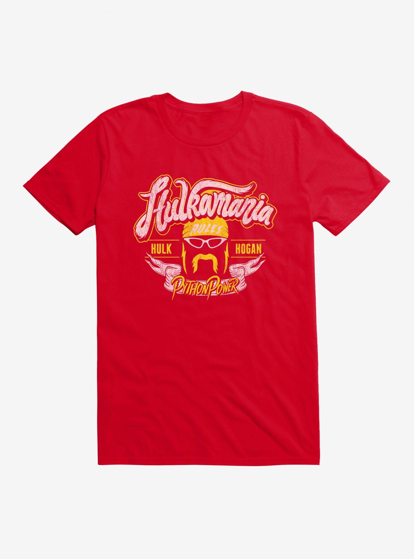 WWE Hulk Hogan Hulkamania Python Power T-Shirt, RED, hi-res