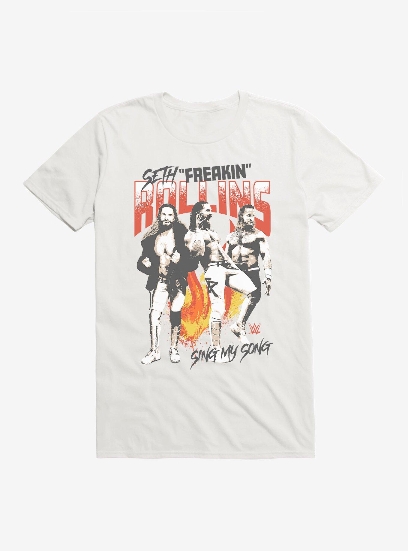 WWE Seth Freakin Rollins Fire T-Shirt, WHITE, hi-res