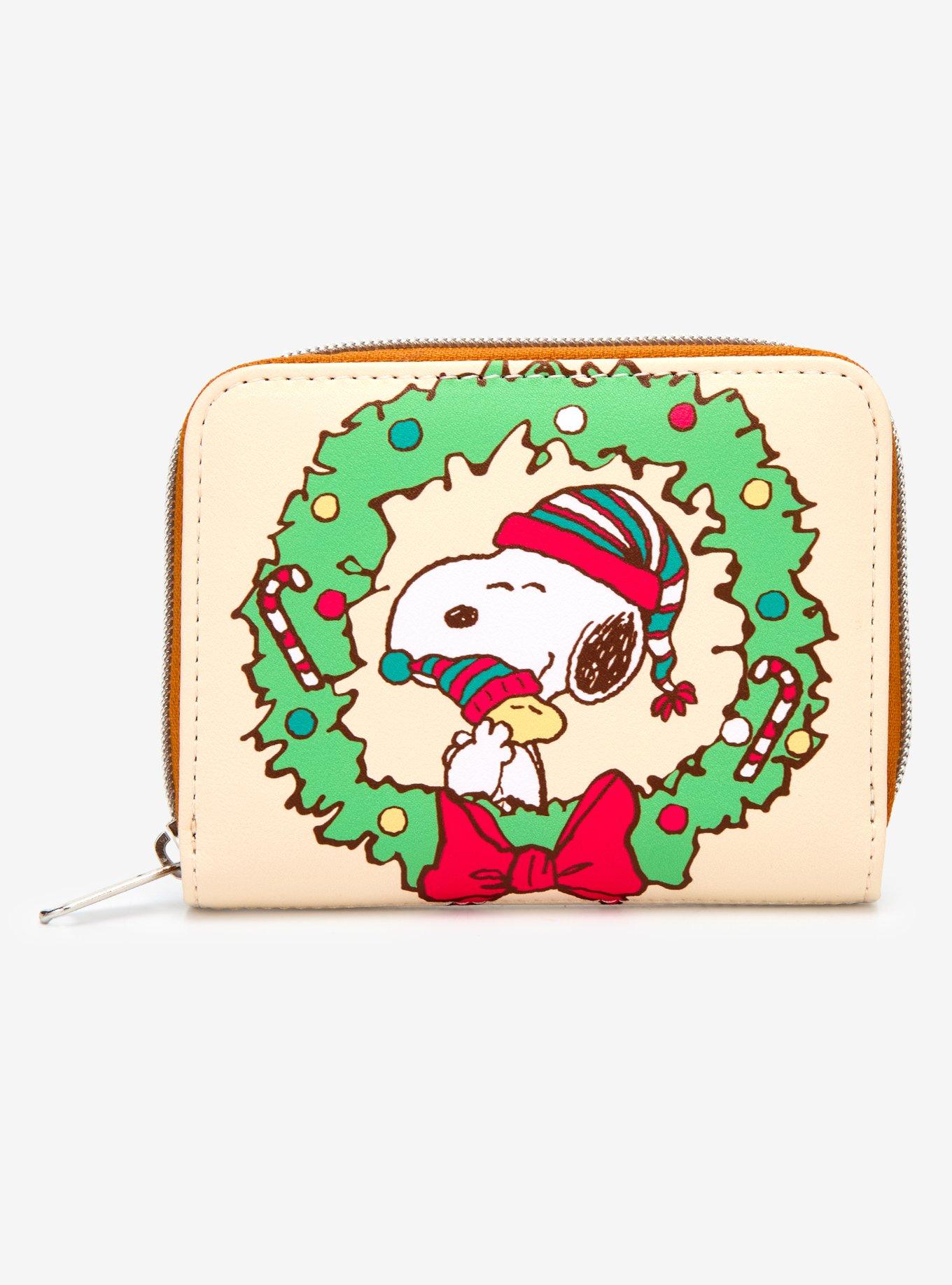 Loungefly Peanuts Snoopy Woodstock Wreath Mini Zipper Wallet, , hi-res