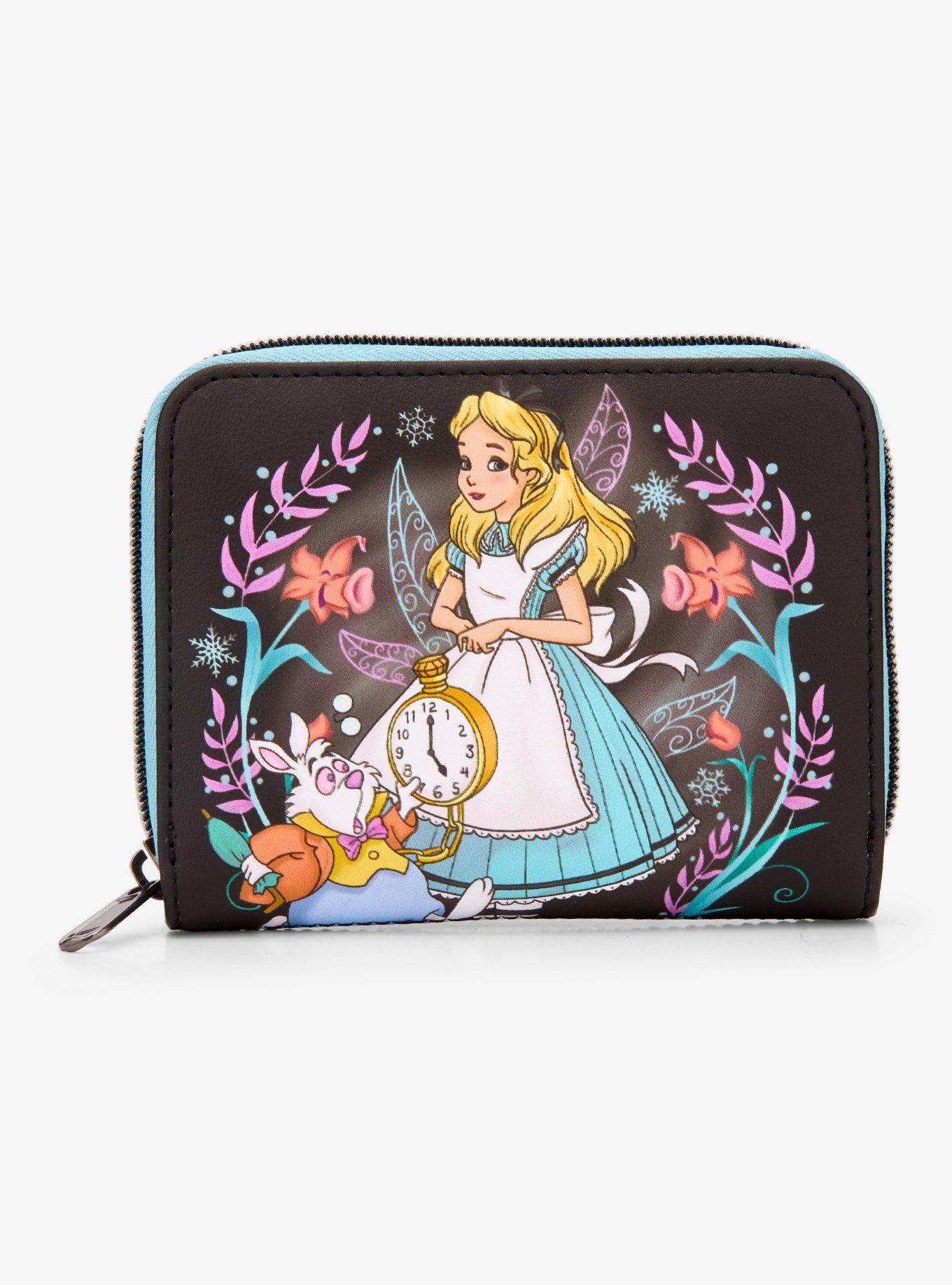 Loungefly Disney Alice In Wonderland Winter Drawing Mini Zipper Wallet, , hi-res