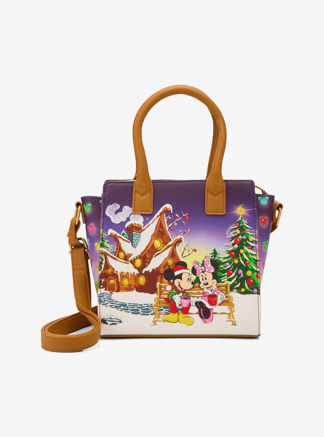 Loungefly Disney Mickey Mouse & Minnie Mouse Holiday House Mini Satchel Bag, , hi-res