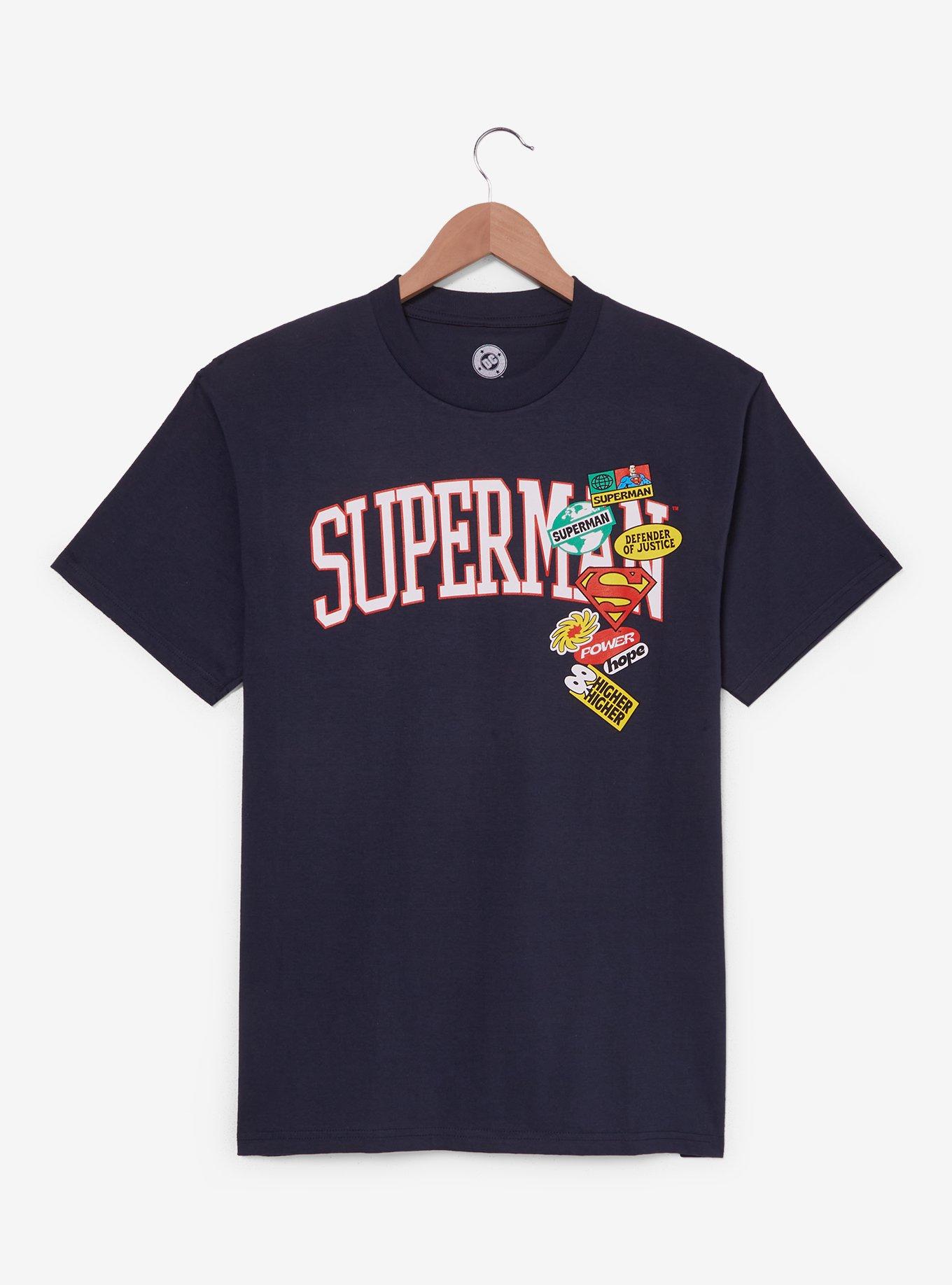DC Comics Superman Badges Graphic T-Shirt — BoxLunch Exclusive, , hi-res